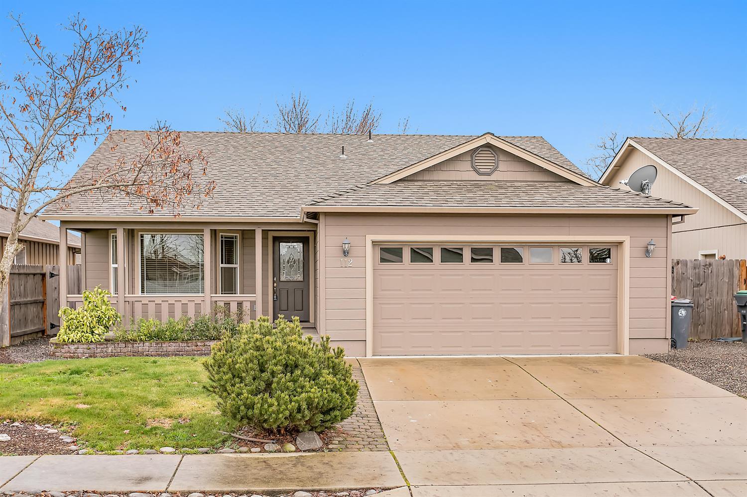 Well maintained single level home with a great Central Point location. This three bedroom, two bathroom home has approx. 1427 square feet and a user friendly floor plan. Light filled kitchen with center island opens to the dining area with sliding glass door to the spacious backyard. New interior paint and carpet. Charming front porch adds to the overall front yard curb appeal.