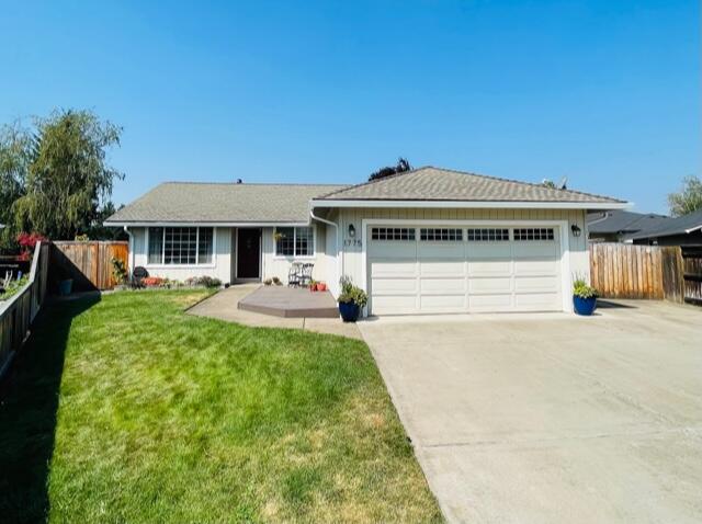 Back on market at no fault of the property. Grab your check list and start marking the boxes.  Well cared for 3-bedroom 2 bath house in a quiet cul-de-sac that is move in ready.  This home features a big, beautiful backyard with a separate concrete pad area that is fenced for your dog or children to play in right outside the kitchen window. large, enclosed garden area with raised beds.  A covered patio with another separate stamped patio with a fire pit for those cooler nights.  A good size lawn with a play structure for the kids.  Parking on the side for extra vehicles and a shed for your lawn and garden tools.  Separate vaulted living and coffered family rooms with laminate floors and updated bathrooms with granite counter tops.  New SS d/w, electric stove, gutters, and downspouts.  This is a lovely home in a great area.  It will go fast.