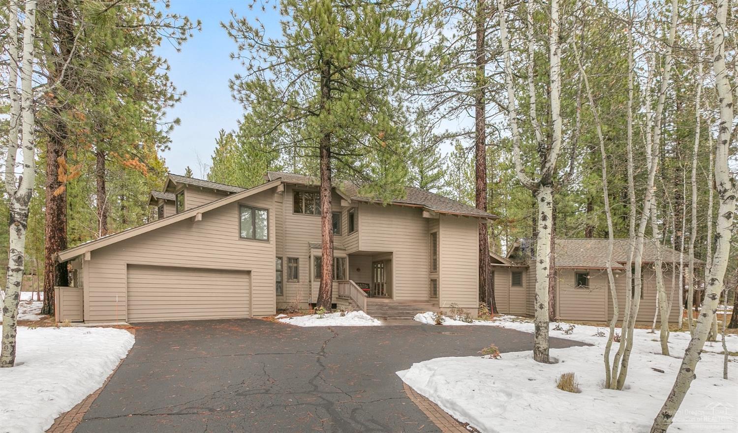 Incredibly tasteful and timeless custom home on an oversized private Lot. Completely remodeled with high end finishes and furnishings. Serene, open Great room with wood burning fireplace (gas start). Top of the line Viking & Wolf appliances in a huge entertainer's kitchen. Gorgeous, warm woodwork throughout with vaulted ceilings and great lines. This impeccable home sleeps 16 and has never been rented. Separate bunkhouse wing for guests, and a spot for everyone! Sonos sound system, new smart TV's. Awesome, private outdoor deck with hot tub and built in grill. Fantastic location on a great, quiet cul-de-sac in Sunriver. Just a 5 minute walk from the Nature Center, Aspen Lake or the Meadow!