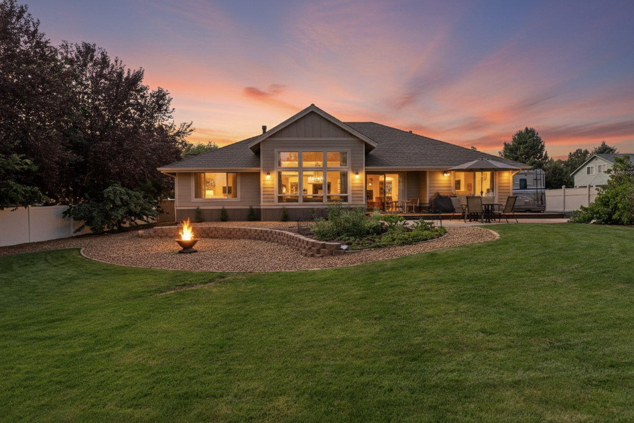 Gorgeous Tuscan-inspired single-level home with custom finishes throughout! Enter into a light-filled great room with Mountain Ash engineered hardwood, alder cabinetry, granite tile, dual convection ovens, soaring ceilings, built-ins, & custom Tuscan wall finishes. Split-bedroom layout with a spacious primary suite oasis and sitting area, Roman shower, & tons of built-in cabinetry.  Additionally, there's a SECOND ensuite, a guest room, formal dining, & an OFFICE that could be converted to a 4th bedroom. New carpet & landscaping (June 2025), refinished decks, herb/veggie garden w/keyhole garden box, fruit trees (plum, peach, apple), strawberry patch, stamped concrete patio/walkway, oversized garage with new Wi-Fi Chamberlain opener (Feb 2025), RV parking with standard electric, water, & sewer hookups. No HOA, outside city limits, ~1 mile to St. Charles, & close to parks, shopping, & sports complex. Past year averaged ~$65 for electric, ~$55 for water, ~$75 for gas.
