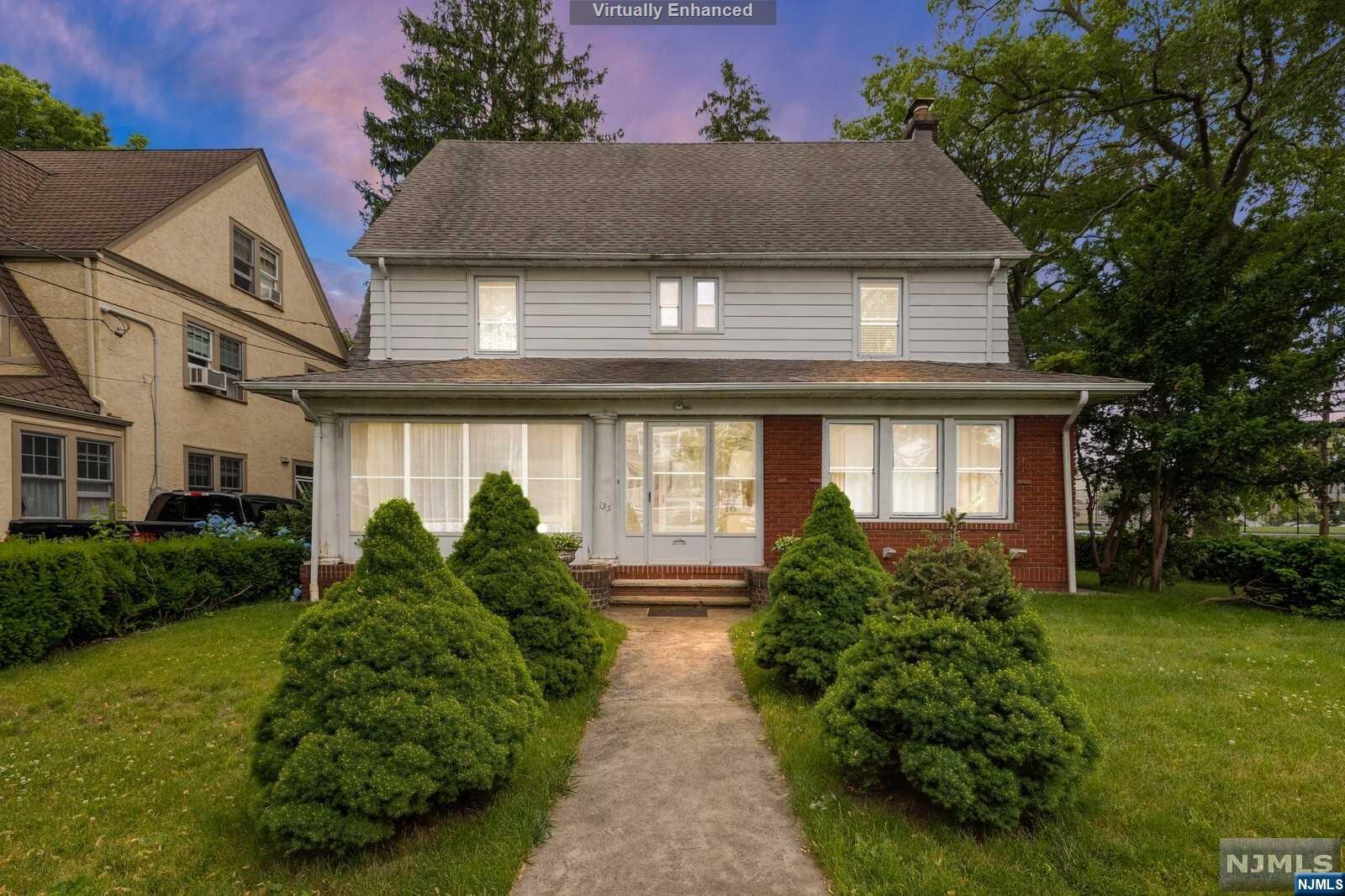 Welcome to 135 Maple Street, this center hall colonial home is now available in one of the best locations in Rutherford! You really can't beat a 4 minute walk to lively Park Ave, 9 minute walk to the train station, and just footsteps from the bus to NYC. 3 Floors of living space make up this classic Rutherford home. Don't judge this house by the outside because the inside is quite large- first floor features porch room, formal dining room, living room, kitchen, half bath, plus entrance to full unfinished basement that can be finished with its high ceilings and open layout. The second floor features wide hallways and three generously sized bedrooms with a full bath. The 3rd floor has 2 bedrooms and a full bath. Easy maintenance in the backyard plus a two-car garage. This home is awaiting your modern touch, come make it your own! 3D Tour available online.