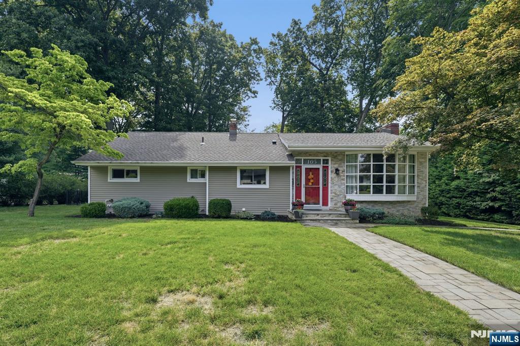 Welcome home to this beautifully maintained 3 bedroom, 3 bath ranch, set on a private, tree lined lot in sought after Hillsdale. A paver walkway and stone accented facade lead you to a bright and inviting interior designed for easy, everyday living, while an attached 1 car garage adds everyday convenience. The open living room features a cozy gas fireplace, hardwood floors, and large windows that fill the space with natural light. The updated kitchen is a true showstopper, with granite countertops, dark wood cabinetry, subway tile backsplash, and stainless steel appliances, all flowing effortlessly into the dining area. The primary bedroom offers a private full ensuite bathroom, while two additional bedrooms share a second full bath on the main level. Downstairs, the finished basement adds valuable living space with a spacious recreation room and a newly added full bathroom, perfect for guests, a home gym, or media room. Major updates give you peace of mind for years to come: a new roof with GAF shingles (2023) and a new hot water heater (2023). Outside, enjoy a fully fenced backyard with plenty of room to relax, play, or entertain, all just minutes from schools, parks, and everything Hillsdale has to offer.