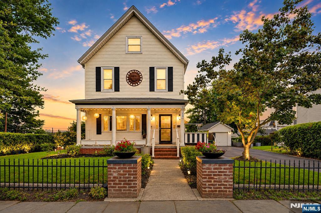 Welcome to this classic Colonial offering exceptional curb appeal, a spacious and versatile layout, and endless potential to make it your own. This 3-bedroom, 2 full bath home features a welcoming living room with a gas fireplace, gracious dining room, an updated kitchen, and a first-floor office perfect for working from home. The finished attic, currently used as a music room, offers flexible space for a guest room, studio, or playroom while showcasing NYC skyline views. The finished basement provides additional living space for a recreation room, home gym, or storage. Outside, enjoy a private backyard with a patio, above-ground pool, detached garage, and double-wide driveway. Located in the sought-after borough of Rutherford, NJ, just minutes from downtown restaurants, shops, parks, and NYC bus and train service, this home offers the perfect blend of classic charm, flexible living space, and commuter convenience. House being sold As-Is