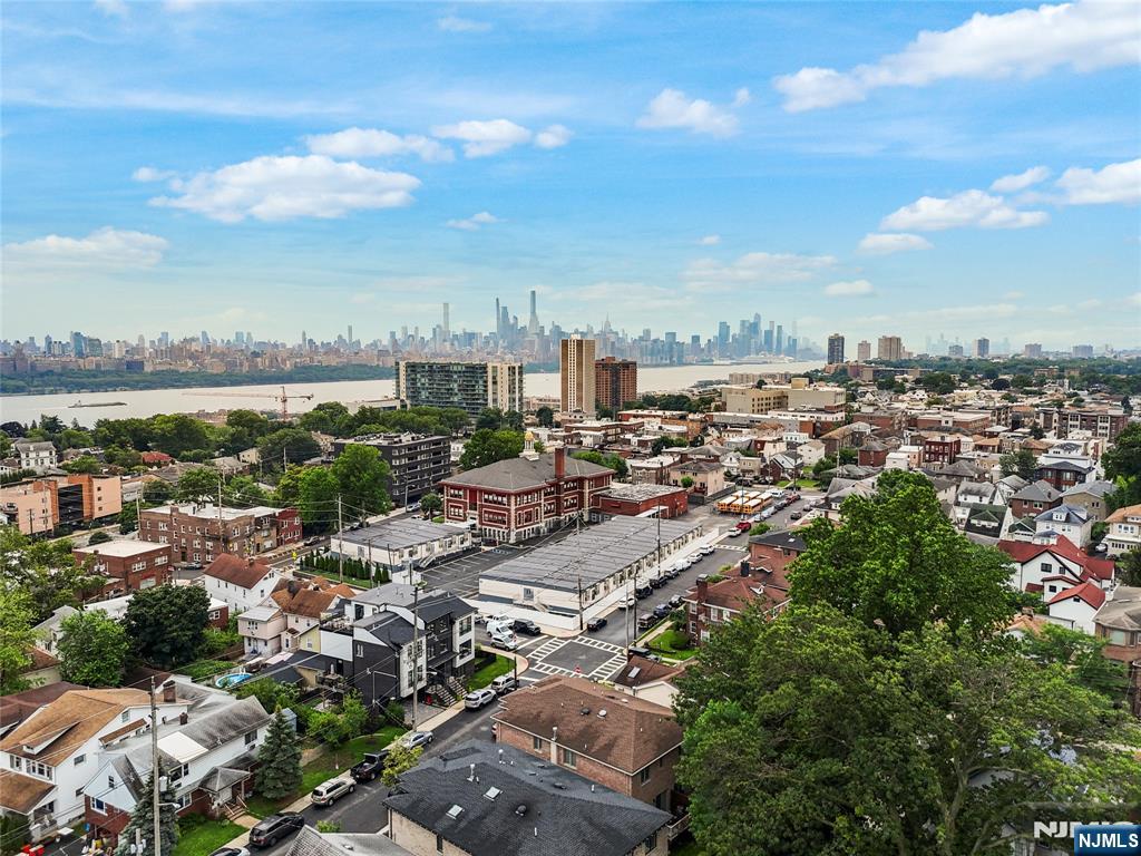 Beautifully constructed 4BR, 3.5BA townhouse on a quiet street in Cliffside Park, featuring a solid all-brick exterior. The split-level main floor features a spacious living room with 10 ft. ceilings and an electric fireplace, just steps up to a dining area and a modern eat-in kitchen with quartz countertops, stainless steel appliances, island, breakfast nook, pantry, and a marble-tiled powder room. Upstairs offers a primary suite with NYC views, custom ceiling, his & hers closets, and a designer bath. Two additional bedrooms (one with tray ceiling), a hallway bath, and a laundry room complete the upper level. Ground floor includes a flexible space that can be used as a guest suite or recreation room, along with a full bath and garage access. Multi-zone heating, central A/C, central vacuum, and oak hardwood floors throughout. Close to schools, shopping, and NYC transportation.