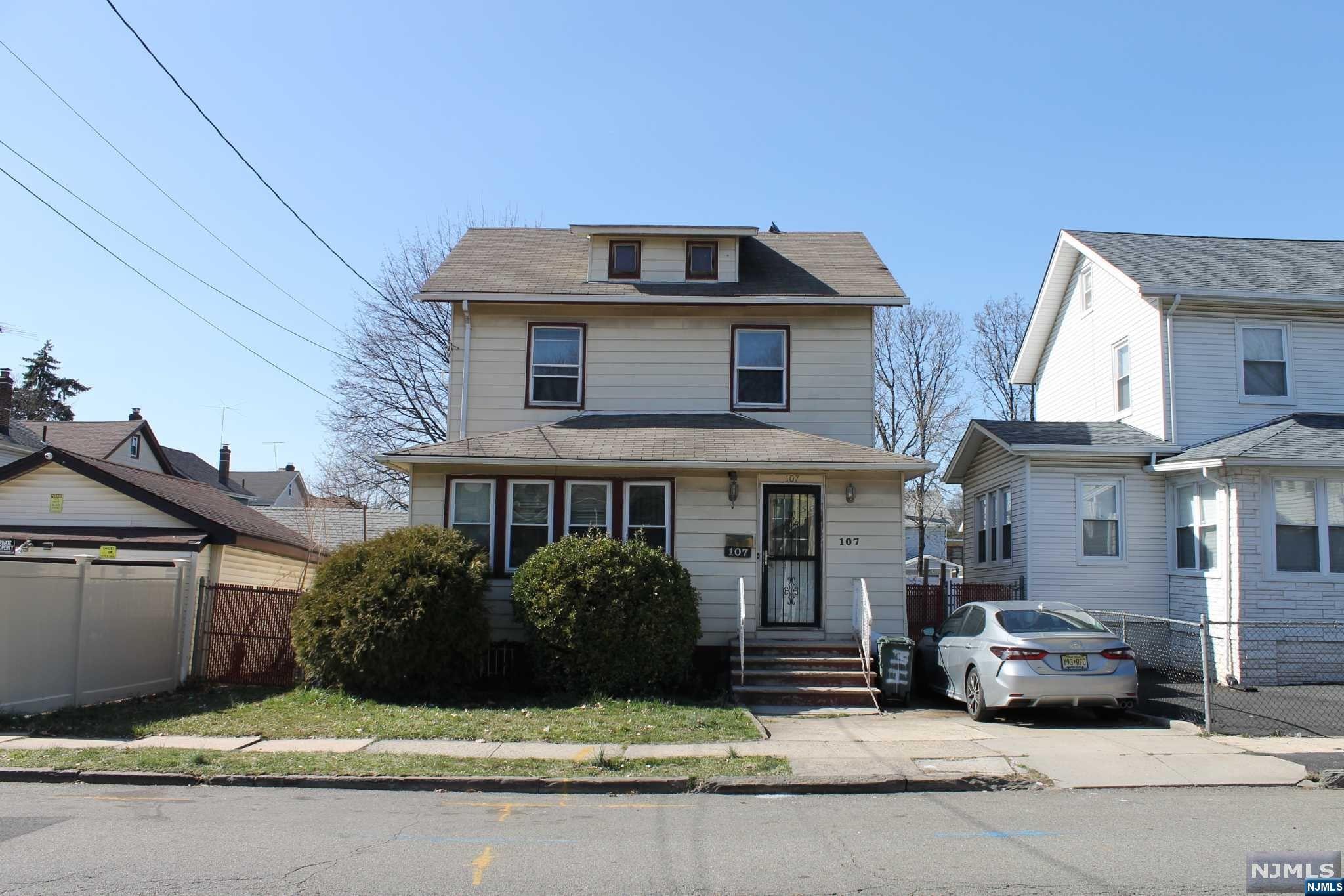 4 Bedroom colonial with a large finished attic, formal living and dinning rooms, full basement, and parking for about 3 cars. Lots of space & storage. Backyard w/deck. Location close to Irvington park. Needs some work sale is AS-IS.