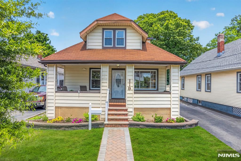 Welcome to this beautifully maintained Cape Cod - style home with lots of comfortable living space plus a finished basement. A delightful front porch creates the perfect setting for relaxing and inviting guest. The spacious and bright formal living room and formal dining room provide excellent space for everyday living and entertaining. The first floor offers a bedroom and a Den (or potential 4th bedroom)., a full bathroom, a modern eat-in kitchen with pantry, granite countertops, stainless steel appliances, newer dishwasher and faucet (2025), tile backsplash and floors, plus backyard access. The second floor features a sitting area or home office, a spacious primary bedroom a tandem bedroom, a full bathroom with stall shower and abundant closets throughout. The finished basement with ceramic tile flooring offers additional versatile living space, the laundry room (newer washer & dryer 2025) and utility room. Additional highlights include multi-zone gas heating, newer water heater (2024), newer water softener (2024) roof repaired (2024), newer fence (2024) and backyard with paver patio (2024), plus a shed and large deep driveway. This exceptional home, in a fabulous location, is convenient to shops, houses of worship, schools, NJ Transit train/bus service & highways.