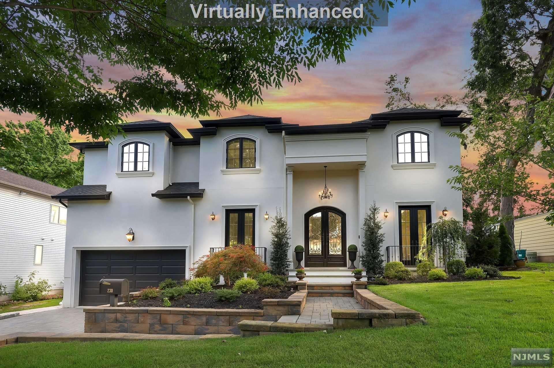 Welcome to this Mediterranean estate on one of Paramus's premier streets. This 5 bdrm and 7-bthrm home was built in mind to entertain. Step into this home thru the European wrought iron doors with glass panel. The 2 story entry foyer with its grand staircase saddled by the formal living room and dining room, both rooms bring plenty of light in from the exquisite French doors that each lead to a balcony. The lavish chef-caliber kitchen w/high end appliances, custom cabinetry, and butler's pantry. A wall of windows and French doors in the great room allows you to enjoy the tranquil grounds year-round from this room anchored by a warm fireplace. Upstairs you have 3 bdrms and a luxuries primary suit that features a large bath with soaking tub and steam shower in addition to the two WIC, this suite offers you a large balcony over looking the amazing grounds that feature the salt water pool and custom pool house. Other features include full house generator, wine cellar and more.