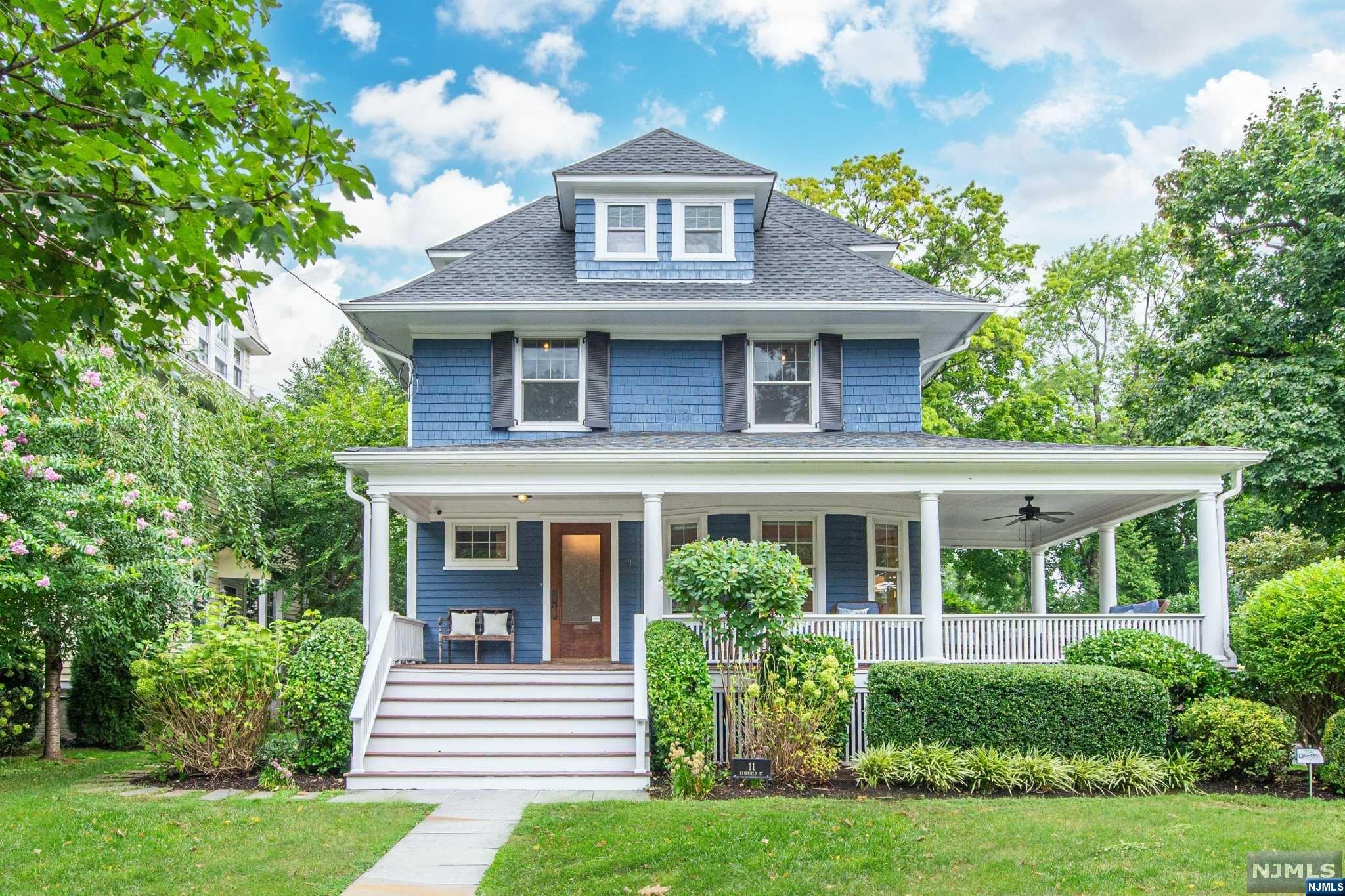 This beautifully renovated Victorian farmhouse blends classic charm with modern vibes. Smack in the middle of town, it's got that perfect open-concept layout, making it super easy to entertain or just chill out at home. The kitchen flows right into the living & dining spaces, so everything feels connected. Upstairs are four fabulous bedrooms, each with oversized windows letting in so much natural light. The primary suite is swoon-worthy, with high ceilings, a gorgeous bathroom, & large, walk-in closet. The third floor has laundry and 2 more bedrooms, perfect for guests or work from home. The finished basement is a knock out. The fabulous wrap-around porch, complete with a swing, is the perfect spot to relax and watch the world go by. The back deck overlooks the expansive yard which gives you plenty of space for everything from BBQs to morning coffee in the fresh air. Awesome location on Watchung Plaza's much loved Fairfield St makes it close to eateries, bookstore, parks & train.