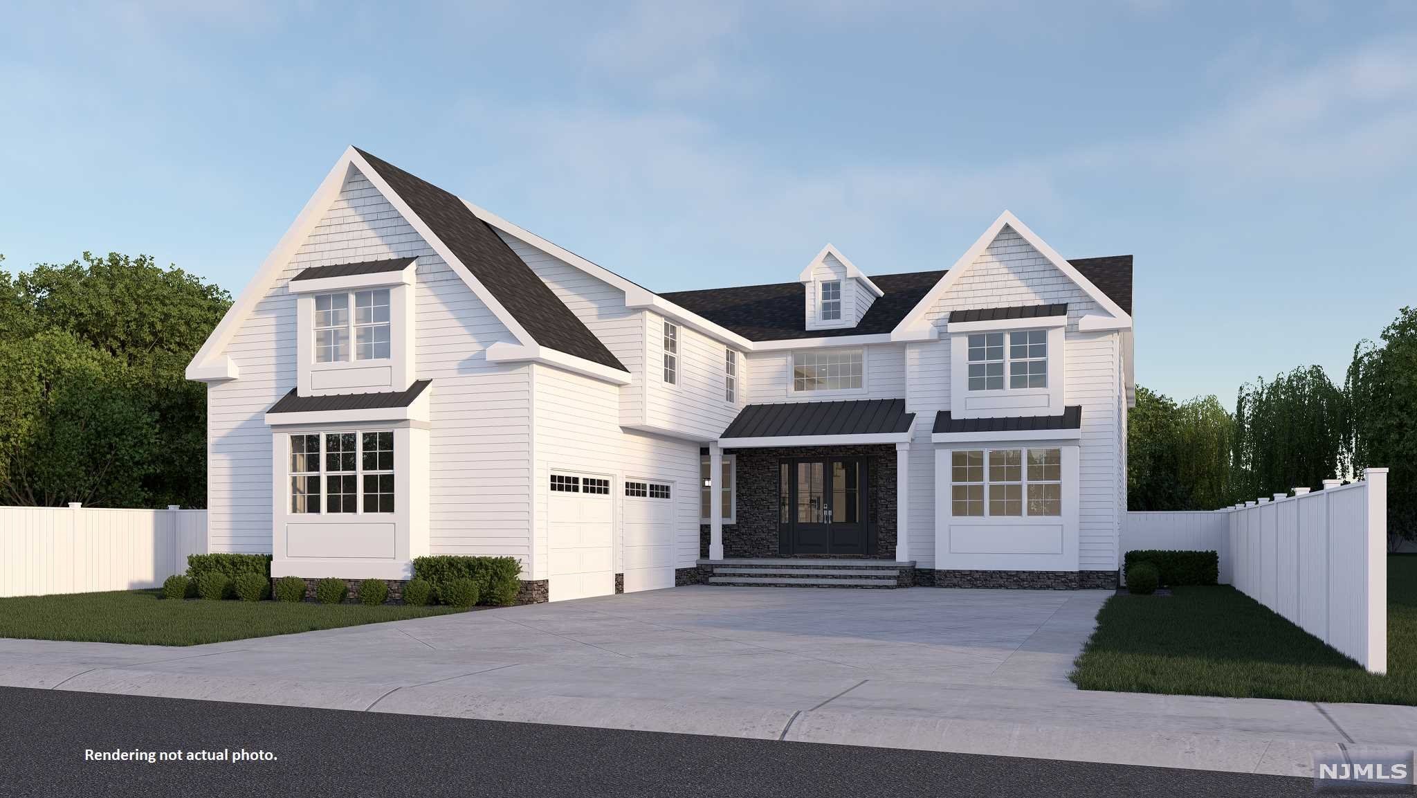 Stunning brand New Construction built on 16,875 SF lot located on a desirable street in Paramus. Home features 7 bedrooms with 5F/3H bathrooms constructed with quality craftsmanship and premium materials. The 2-story foyer opens to an amazing interior with tall ceilings, gorgeous hardwood floors, custom trim work throughout, a formal living room and dining room, breathtaking 2-story family room with abundance of windows with a gas fireplace and SGD, large guest suite and office. The Gourmet kitchen features a large island, quality appliances, breakfast area, pantry and mudroom plus two powder rooms. The second floor boasts a primary suite with spa-like bathroom with double vanities and two walk-in closets, two Jr suites, three bedrooms, a full bath and laundry room. Full finished basement presents a 9' tall ceiling with a second FR, rec room, gym, theater ready room, bar and a half bath. Estimated completion is late Fall. Close proximity to everything! *PHOTOS ARE RENDERINGS.