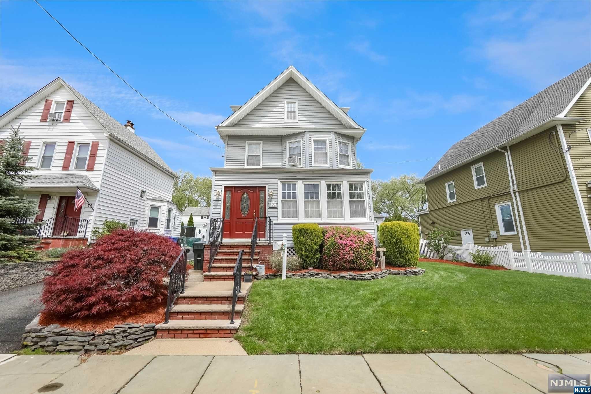 Welcome to this lovely move-in condition four bedroom, two full bath colonial home located in the center of Rutherford; 8 miles of NYC! This home features an enclosed porch, formal living and dining rooms with all natural woodwork, updated galley kitchen and full bath. Second floor: Three bedrooms, updated main full bath. Third floor: Large fourth bedroom (approx. 550 SQ foot, expanded in 2000) plenty of storage, separate heating system and wall A/C. Full finished basement, recreation/family room, laundry room, utility area and storage. Hardwood flooring throughout, gas heat, deck off the kitchen, professionally landscape with sprinkler system, fenced-in yard with above ground pool, perfect for gathering and entertaining. Close proximity to Rutherford downtown, restaurants, shops, schools, NY/ NJ transit and all major highways.