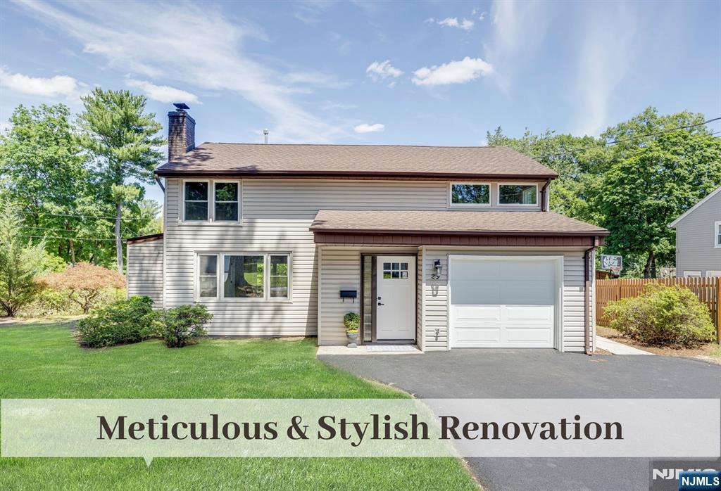 Completely Renovated Sidehall Colonial in Tranquil & Desirable Neighborhood is moments to NYC Train, Shopping, and All Schools. Stylish Material Selections, Superior Craftsmanship, Chic Neutral Palette, and Sought-After Lifestyle Features punctuate this Inviting & Move-In-Ready Residence. Entrance Vestibule with Side-Light Glass Blocks & Double Closet transitions to bright Open Concept. Combo Living Room with Triple Picture Window & Fireplace blends with Dining Room with Sliders to Patio & Expansive Backyard for convenient Hosting & watching Little Ones. The Sparkling New Eat-in Kitchen with White Shaker-Style Cabinetry boasts Stainless Appliances, Porcelain Tile Backsplash, Peninsula Seating, and Quartz Counters. Nearby is a Home Office or Playroom with outside access, Attached Garage access, and Fresh Powder Room with Hex Tile. Ascend to 2nd Fl to find an Impressive Primary Suite including lovely Hardwood Flooring, Recessed Lights, Double Closet, Walk-In Closet and Lux Primary Bath with Dble Sinks. 2 More Bedrooms with Double Closets, Full Hall Bath & Laundry complete this floor. NEW Heating, Cooling, Hot Water, Electric, and Plumbing. NEW Windows, Roof, Flooring, Doors, Hardware and Trim.