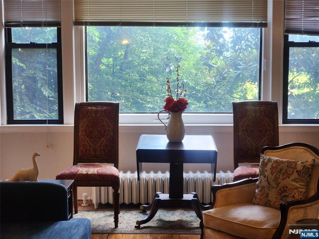 Discover this spacious, sun-filled one-bedroom condo with classic pre-war charm in the historic Mt Prospect Manor building. Situated in Newark's Forest Hills neighborhood, you're just a quick seven-minute drive to either Broad St train station or Branch Brook Park Light Rail, grocery stores, restaurants and shops. One-of-a-kind opportunity to enjoy New York views as well as original architectural features, high ceilings, updated kitchen and a working wood burning fireplace. The building offers an on-sight gym, storage room, laundry room and a deeded parking spot. Come and take a look for yourself and start making plans to call this place home! Sold AS IS
