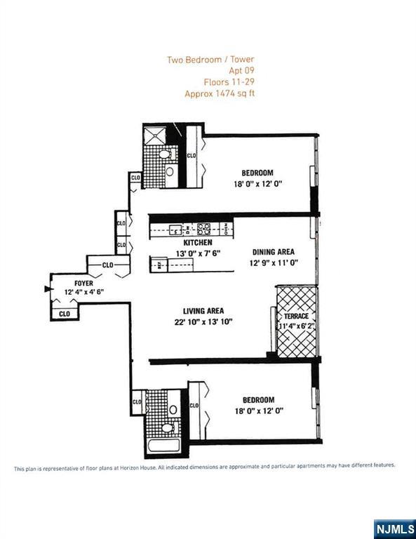 Welcome to your private retreat in the sky at Horizon House Towers. Perched on the 22nd Fl of 5 horizon Rd, this exceptional renovated two bedroom, two-bath residence offers breathtaking panoramic views of the shimmering Hudson River, the iconic Manhattan Skyline, and George Washington Bridge from every room. Designed for both comfort and entertaining, the home features a beautifully open-concept kitchen that flows effortlessly into the spacious loving & dining area. Step onto your private terrace to enjoy morning coffee, spectacular sunrises, and the ever changing city lights that make this view truly unforgettable. Offering more than 1450 sq feet thoughtfully designed living space, the split bedroom layout provides outstanding privacy-Each bdr is a true en-suite with its own private bath, making this a rare and highly desirable floor plan for owners and guests alike. Additional highlights include hardwood floors throughout, premier garage parking. An EXCEPTIONALLY RARE BONUS-a spacious private storage room conveniently located across the hall from your home. The storage room is conveyed with a separate stock certificate at additional cost $20,000 and is available with the purchase. This is a rare opportunity to own a truly special home where spectacular views, generous living space, and an unbeatable location come together to create an extraordinary lifestyle-..Situated on 28 beautifully landscaped acres overlooking the Hudson River- Board approval Required-