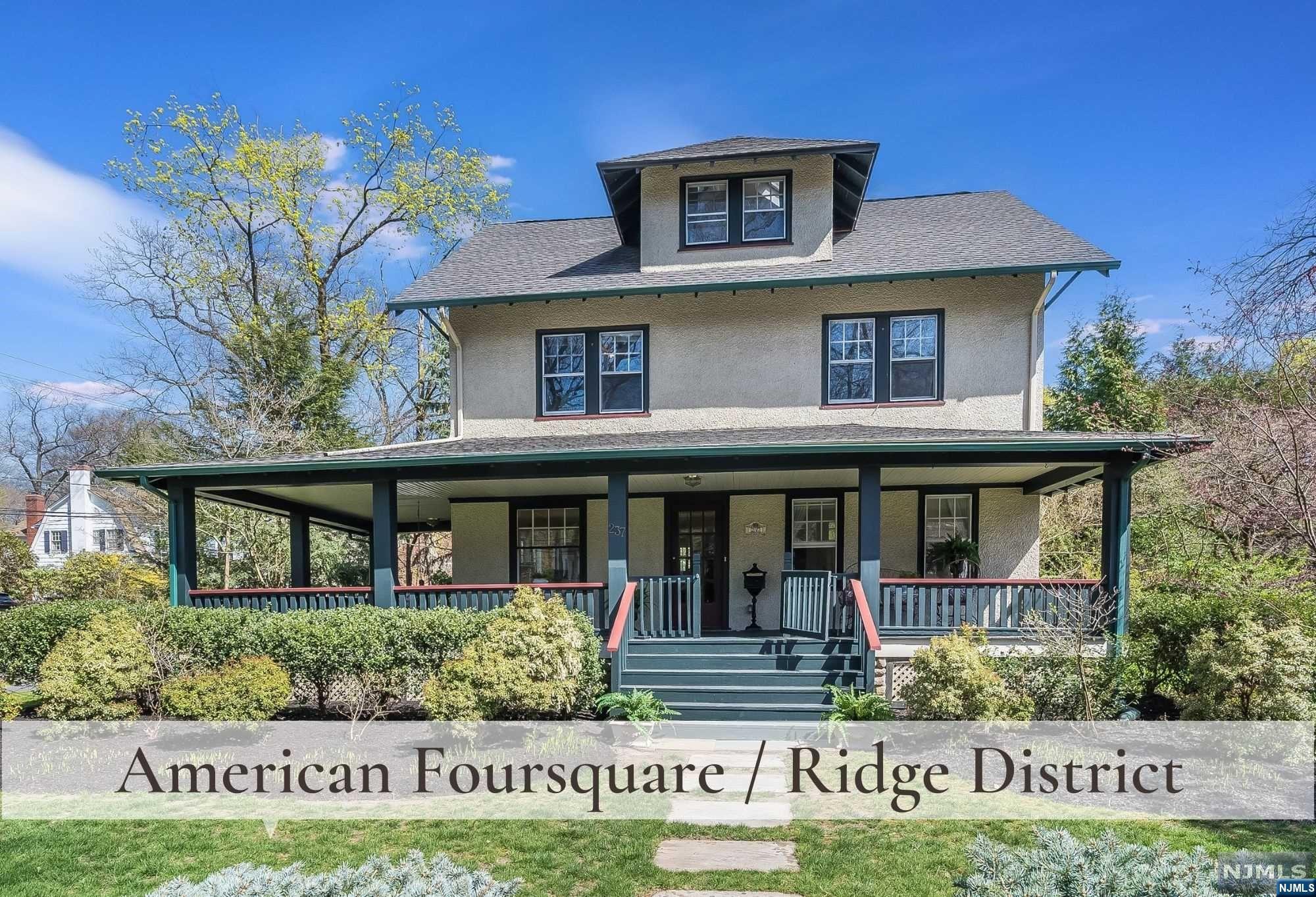 Understated Elegance with Wraparound Porch grace the inviting curb appeal of the American Foursquare just moments from Town, Train, GW Middle School, Ridge Elementary, and WS Pres Nursury School.. Front to Back Living Rm w Fireplace & Built-Ins seamlessly flows to sunlit Dining Rm. Aga Cast Iron Stove is the 'Crown Jewel' in this lovely Kitchen w Flat Paneled Cabinetry, generous counters and Island Seating. 2nd Floor features 4 Corner Bedrooms w new Hardwood Flooring and New Full Hall Bath. Ascend the turn staircase w streaming sunlight to the 3rd Fl Retreat offering Primary Suite w Sitting Rm, extensive closets and Prim Bath w Skylights, Soaking Tub and Sauna. Lower Level has lrg Rec Room, more great storage & Laundry. Meandering Bluestone walkways lead to private circular Paver Patio in private setting.. 2 Car Oversized Garage. Brand new Ductless AC. Nearby bussing to RHS