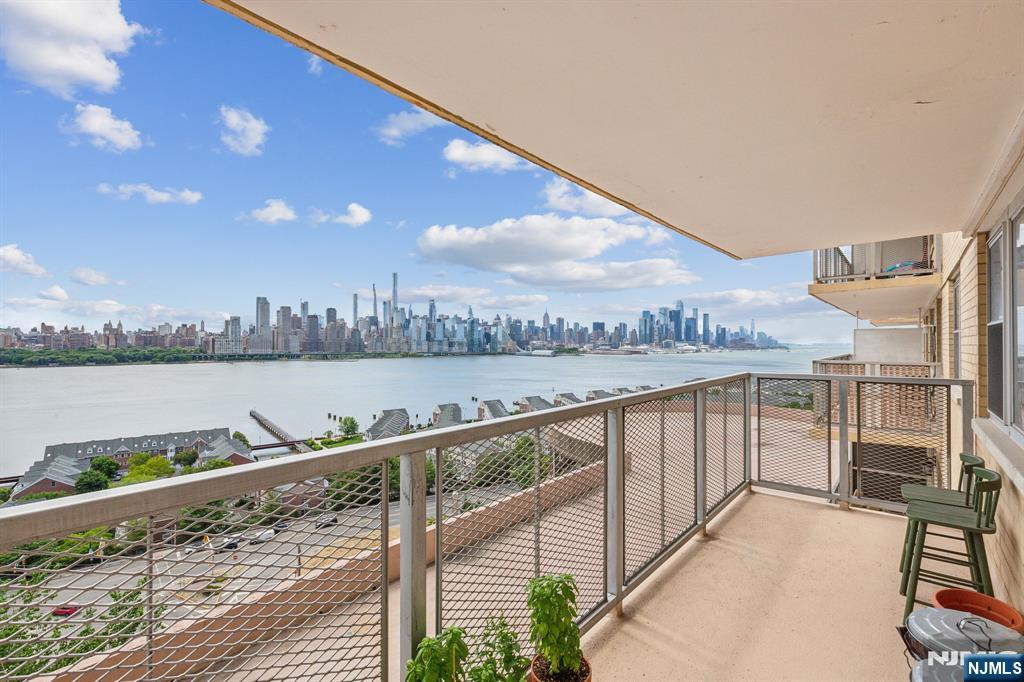 Gorgeous and spacious Studio/1bdrm(650sq.ft) with unobstructed million dollar views of Manhattan and Hudson River. Quiet, safe and clean highrise with amenities galore: 24/7 concierge, GYM, Library,Heated outdoor pool, huge BBQ area and attached garage. EZ and quick commute to NYC, and is surrounded by a vibrant neighborhood, full of cafes, restaurants and boutiques,Whole Foods, Trader Joe's, Mitsuwa, H Mart and so much more! short distance to parks, lake,pickleball, tennis and basketball courts.Come to see for yourself ! Monthly fee covers RE taxes, gas, Electricity, heat, A/C, hot and cold water, pool and beautiful BBQ area.