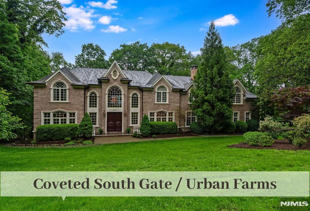 You have to see this one! A truly magnificent Leonard built, 6 bedroom home in Franklin Lakesâ€™ coveted South Gate section of Urban Farms. Built in 2006, this all brick Colonial of approx 6700sq ft features 2-stry entry foyer w/bridal staircase, DR w/coffered ceiling & palladian wdw, stunning grt rm with 30ft ceilings w/flr to ceiling wdws, wet bar and fireplace, office w/cherry wd paneling, coffered ceiling & etched glass drs, chefâ€™s EIK w/glazed cabinetry, top of the line SS appliances, adj brkfst atrium w/skylights, first flr bedroom w/ensuite. Second flr with balcony overlooking grt rm, 4 brâ€™s w/ensuite bths, library w/built-in bookshelves & sumptuous primary w/entry foyer, gas f/p, tray ceiling & sitting area, large walk-in closet and spa-like bathroom with soaking tub, 2 vanities & walk-in shower. And thereâ€™s more, the walk-out lower level is complete w/movie theatre, billiards area, recreation rm w/kitchenette, gym/bonus rm w/bth, storage rm and access to garage. Outside, the romantic bluestone patio with stone rails overlooks the level yard. Paver driveway and walkways, professional landscaped with sprinkler system and 4 Car Garage! Wonderful location close to town and Indian Trail Club