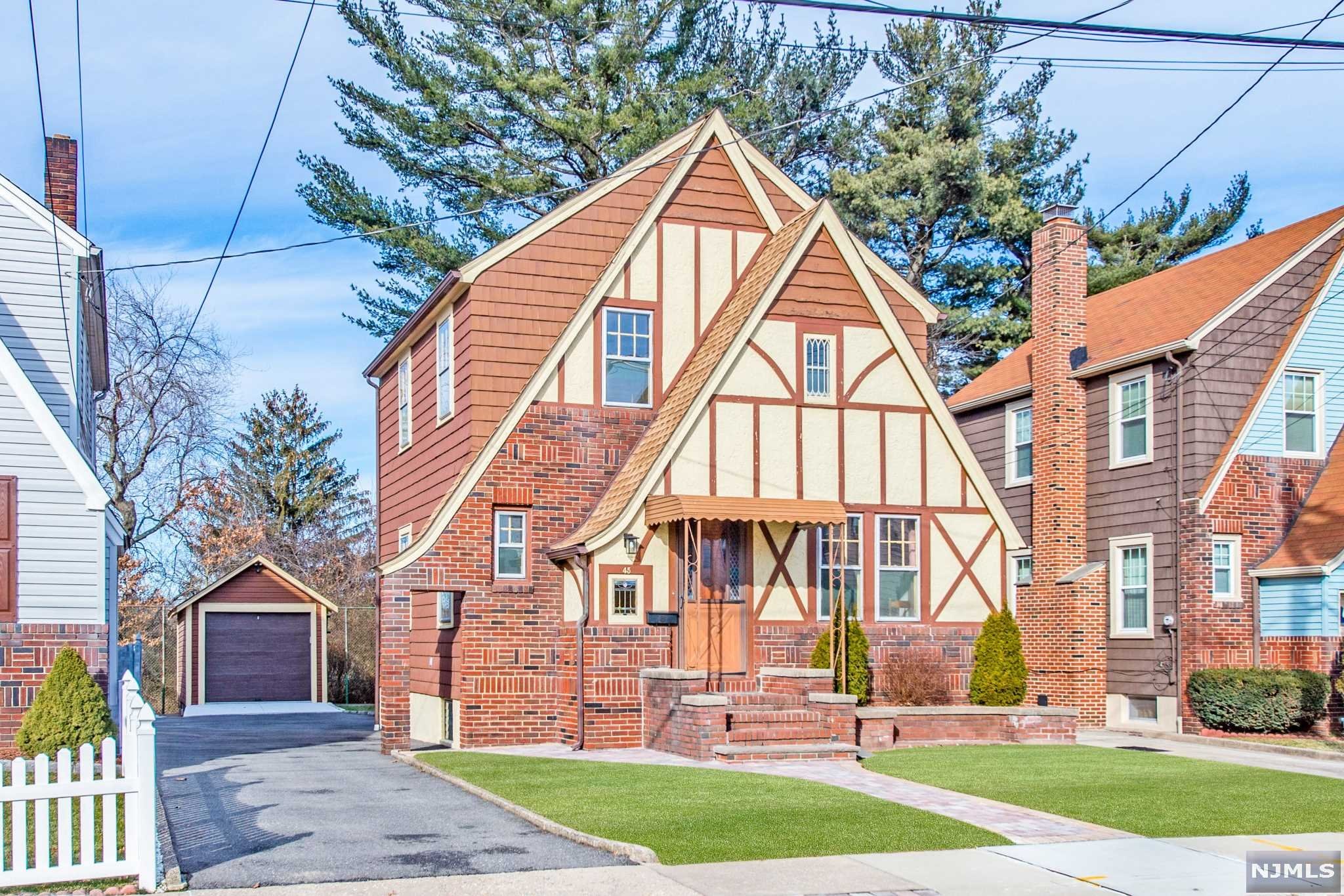 Quaint, cozy & adorable Tudor located on one of the most desirable streets in town. Backing up to Hendricks Field Golf Course, this home offers beautiful views and complete privacy! Filled with character & charm you will notice the distinct architectural details in the doorways and woodwork. There is an eat-in kitchen, living room, spacious dining room and beautiful hardwood floors. There are hardwood floors underneath the carpeting. Bedrooms are spacious & the rear bedroom has a Cedar closet. Bathroom tub is non-operational & stall shower works. Basement acts as a wonderful space for a recreation area, storage and laundry. The convenient walk up attic is immaculate, ready for your personal touches or can be great for storage needs. New washer. New driveway and one car detached garage was just redone with new concrete. Desirably located, only 14 miles to NYC, access within minutes to mass transit. The home is being sold in AS-IS condition. Appliances are in AS-IS condition