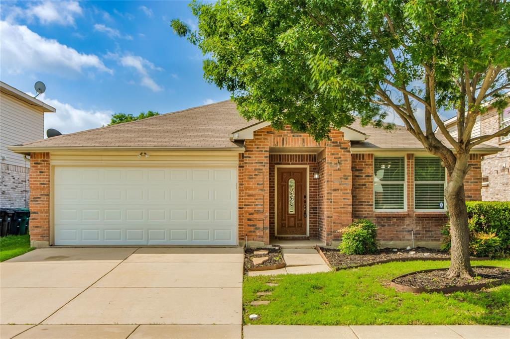 Wow! Here is an opportunity to own aa 4 bedrrom home with two spacious living areas, all for under $300,000!  Spacious kitchen has plenty of cabinet space with a pretty granite countertop, located in the middle of home to easily accomodate both living areas for a nice entertaining flow.  Primary bedroom is private and bath has a tub, and a separate, freestanding shower. three secondary bedrrom are split from primary, a great flooplan for the family, or livein relative! Clean, recently replaced caret, ready for move in.  Mature trees, pretty brick, a beautiful front door, gutters, and nice backyard are great exterior features. Enjoy the community swimming pool, and your easy commute to many charming cities nearby, including Fort Worth and Denton as well as DFW airport.  Come see it!