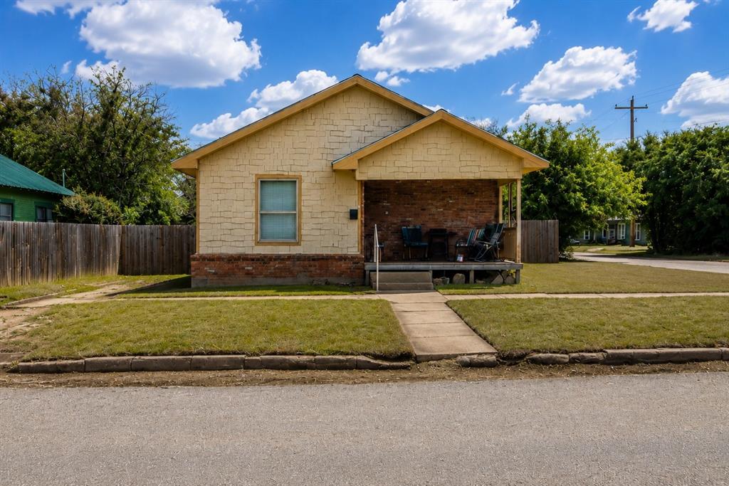 Charming rustic 2 bedroom, 1 bath home full of character and warmth! Conveniently located on a corner lot just 2 blocks from Cisco Elementary School, this cozy home features beautiful shiplap accents throughout, a kitchen pantry, and a classic drainboard kitchen sink that adds timeless charm. Enjoy relaxing mornings on the covered front porch or entertaining guests on the outdoor patio. The privacy-fenced backyard with storage building gives added space and seclusion.

Perfect for first-time homebuyers, investors, or those looking for a rental opportunity, this property is currently tenant-occupied on a month-to-month basis, offering flexibility for future plans. Don’t miss the chance to own this inviting home with small-town charm and great potential!