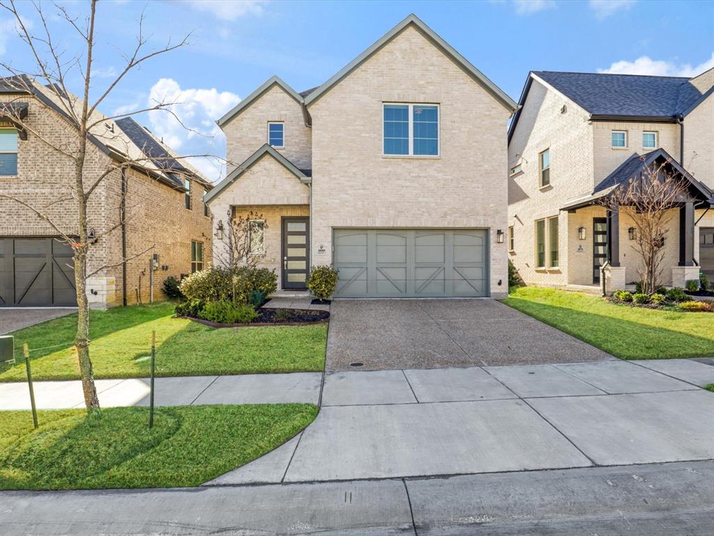 Welcome to this stunning two-story Shaddock Home, perfectly tucked away on a quiet cul-de-sac in the highly desirable Castle Hills community! Built in 2022, this home shows like new with thoughtfully selected upgrades and a bright, open-concept design ideal for modern living. The spacious family room is highlighted by a wall of windows that fills the home with natural light. The chef’s kitchen is the heart of the home, featuring an oversized waterfall island, upgraded quartz countertops, white shaker cabinetry, stainless steel appliances, a 5-burner gas cooktop, vent hood, under-cabinet lighting, and ample storage—perfect for both entertaining and everyday living. Enjoy a private primary suite on the first floor with a luxurious spa-inspired bath offering dual sinks and an oversized walk-in shower. A first-floor guest bedroom adds flexibility for visitors. Private home office with French doors. Upstairs, you’ll find two additional spacious bedrooms, a full bath plus a convenient half bath, along with a large second living area and a versatile media room—ideal for movie nights or game-day gatherings. Conveniently located near Hwy 121 and the Dallas North Tollway, with easy access to Grandscape, Legacy West, shopping, dining, and major employers. This home blends comfort, style, and location—don’t miss it!