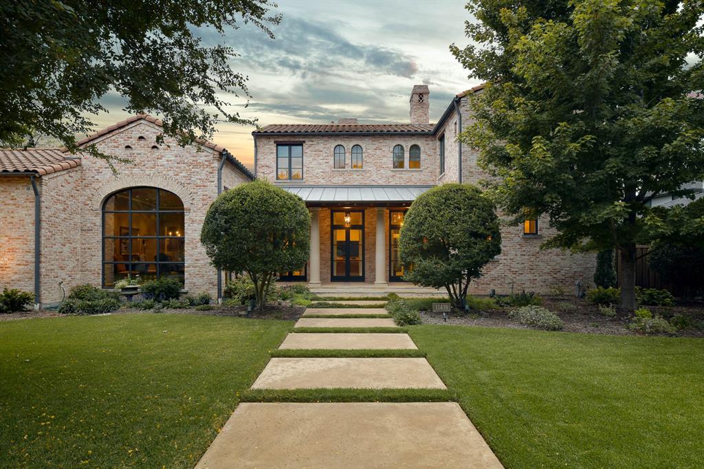 Spectacular custom-built home in 2011 by Joe Kain, designed by Mark Hoesterey w SHM & landscape design by Tricia Quaid. Property is located in a coveted quiet pocket in Preston Hollow w close proximity to great shops & dining at Preston-Royal. Open flrpln calls for luxurious finish outs & abundance of nat light throughout. 1st flr boasts Chef’s kitchn equipped w Viking applncs, double island & bar seating open to family rm w FP. Floor to ceiling windows in dining rm overlooking beautifully landscaped frontyard, private study w built-ins & ample storage. Spacious, secluded primary suite w vaulted ceilings & sitting area. Primary bath feat dual vanities, sep shower, jetted tub & generous walk-in-closet! 2nd-flr feat 2 ensuite bedrms, exercise rm & 2 living spaces. Backyard feat covered patio w FP, beautiful water fountain & attchd grill off kitchen. Home is meticulously maintained & complete w exceptional details such as concrete tile roof, Kohler generator & 3 tankless water heaters.