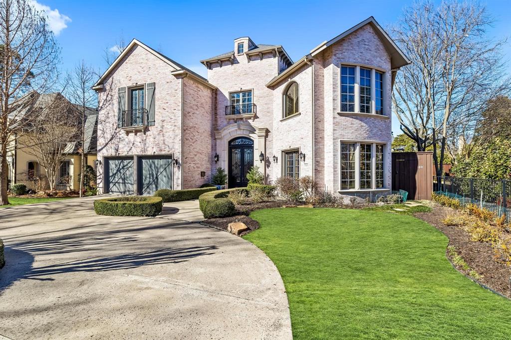Classic traditional on one of the most sought-after streets in Preston Hollow. Updated kitchen with custom finishes, marble counters & oversized island, opens to a very light family room, breakfast room, and bar with wine room. Formals, library-study with spiral stairs to bookcases. Spacious primary suite offers a cozy sitting area, a newly updated bathroom, and opens to outdoor entertainment area. The backyard has a covered patio with dining and lounging, a wonderful heated pool with spa and water fall feature. Four secondary bedrooms all on the second floor with en-suite baths and walk-in closets. Gameroom and movie room are all on the second floor for a kids retreat. Beautifully appointed and maintained!