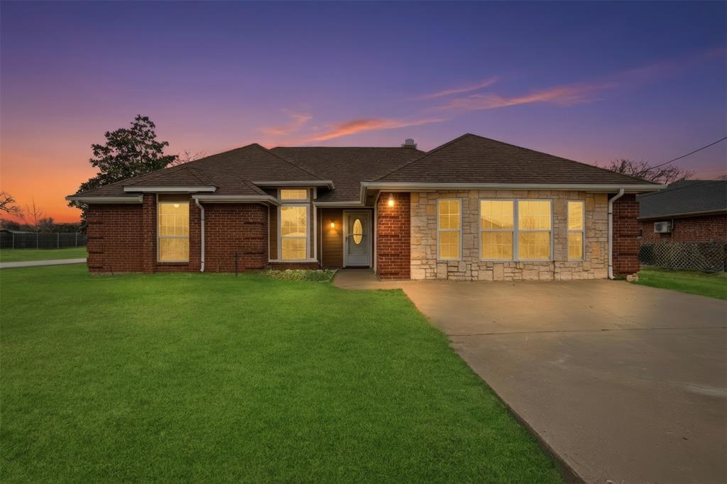 Complete remodel on .53 acre double lot.....2 DRIVEWAYS, 1 EX long....EX 20x25 concrete pad to build shop or garage......4 bed 2 bath PLUS bonus room or office AND ex STORAGE room......NO HOA.......NO city TAXES.........Fort Worth side of Granbury.....Keep both lots or SELL one ........NEW ROOF......all TILE, no carpet, NEW paint, flooring, ceiling fans, lighting, baseboards and trim, HVAC, hot water heater.......Lg SHED........No houses directly behind.......FIRPLACE.....Gorgeous Primary bath with QUARTZ countertop......plenty of windows to bring in natural LIGHT.......STUNNING hall bath.....Lot is sooo big that you can play soccer, football, add a pool, or whatever you prefer!!! Seller may consider OWNER FINANCE with a large amount down