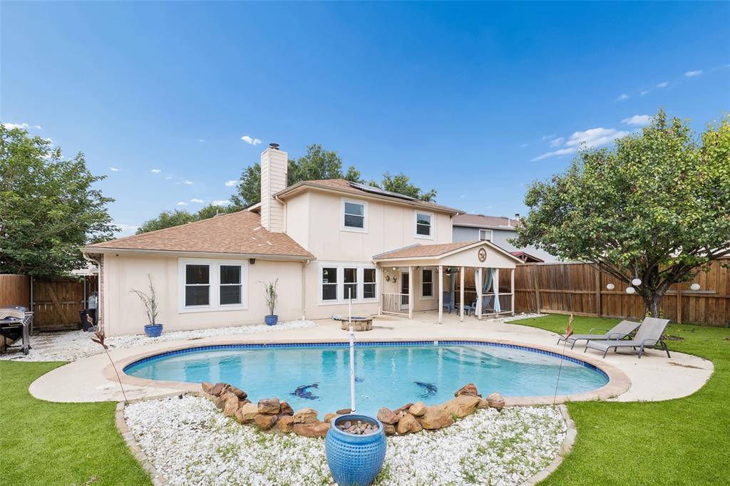 Stunning 2-story home with SALT WATER SWIMMING POOL & LOTS of UPGRADES in McKinney ISD! Gorgeous laminate
wood floors greet you along with crown molding throughout the downstairs. NEW energy efficient windows installed in
2020 offer a clear view of your backyard oasis. The kitchen boasts a large granite island and a NEW SS double oven!
Each bathroom has been beautifully updated and your master bathroom will feel like a retreat with the upgraded tile
shower. Upstairs you'll find a great game room & 2 over-sized bedrooms. Entertaining guests in your backyard will be 
a breeze on your covered patio with glowing gas firepit, as you enjoy the soothing sounds of the pool waterfall. Buyer 
to assume solar panel lease.

Information Deemed Reliable, but not Guaranteed. Copyright: 2026 NTREIS.