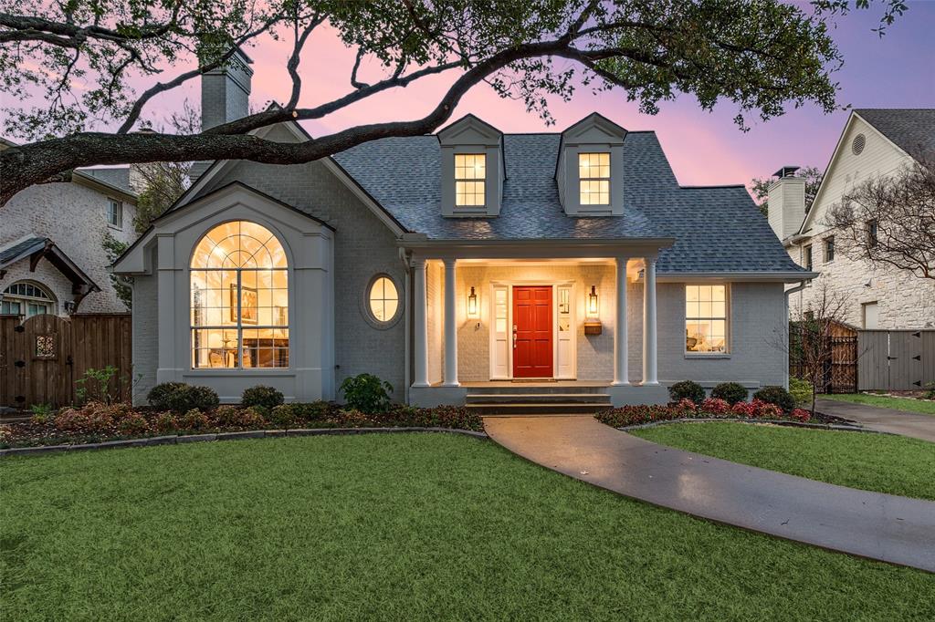 Charming two-story family home on 71 ft wide lot with beautiful mature trees sits on a coveted quarter acre lot on the University Park fairway. Walk to Hyer Elementary, Smith Park, and Preston Center! 4 Bedroom (all have walk-in closets and private baths, downstairs primary), 4.5 baths, office, formal living room, dining room, family room, pantry, oversized 2 car garage and guest house. ALL NEW: exterior siding, fresh paint, new impact resistant roof, Bevolo lanterns, landscaping, 2 new HVACs, garage door and custom exterior electric gate. Primary bathroom recently updated with heated floors. Home has vaulted ceilings, Lutron smart switches, and NO carpet, only hardwood flooring. Attic recently professionally vacuumed and re-insulated! Lots of storage.