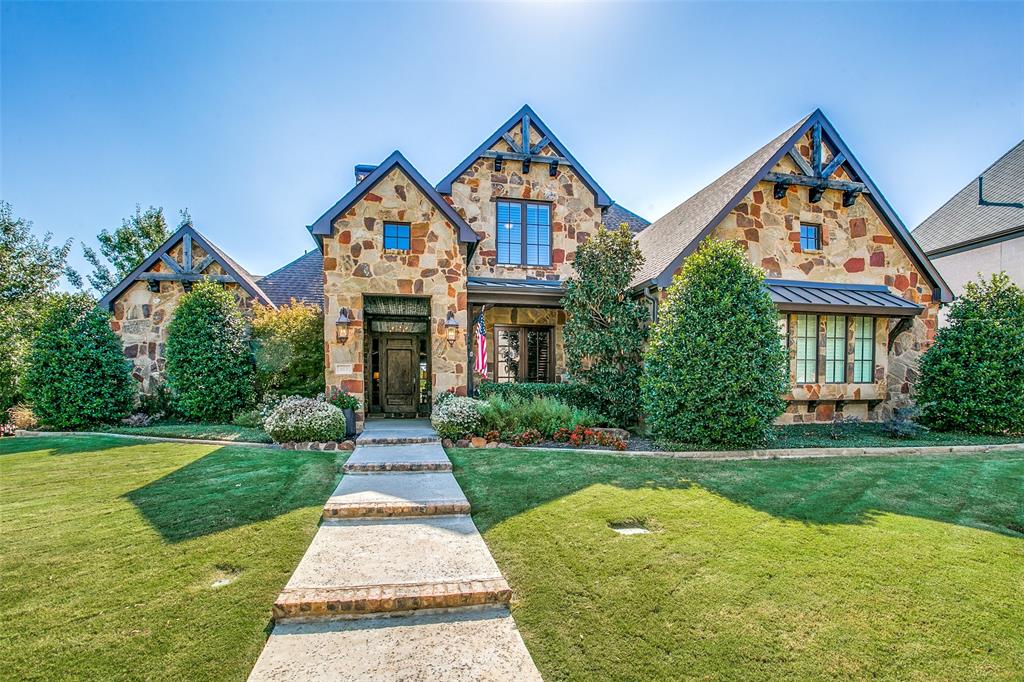 Welcome Home to this meticulous Tresor custom home in the highly desired Carillon addition of Southlake! This beautiful home has an impeccable design that flows from room to room. Situated on a premium lot with green space behind and conveniently located to the amazing neighborhood amenities. Master retreat has luxurious ensuite with attention to every detail including marble in-lay heated floors and Hollywood bath to unwind and relax. Additional first floor guest suite with ensuite bath. Spacious executive office. Chefs kitchen has top of the line Thermador appliances and storage that's an organizers dream! Dining nook off kitchen opens to the main living area that allows for endless entertaining. Living room is equipped with a custom wet bar with unique wood slab bar top, built in wine fridge, and more. Gorgeous wood doors in the living bring in abundant natural light and open to the lushly landscaped backyard oasis with a pool-spa and more! Safe room and 3-car garage as added bonus.