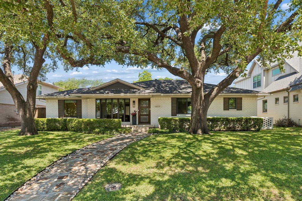 Stunning on Santa Maria!  Beautifully designed open floor plan with sun-drenched living spaces, refined interiors, elongated Foyer, wide doorways, multiple custom built-ins and storage, bay window, dutch doors, neutral colors, decorative tiles, and window coverings. Family, Formal Living and Dining Room flow seamlessly into Kitchen w large peninsula, pendant lighting, breakfast bar, staninless appliances, gas cooktop, convection oven, abundance of cabinets, multiple windows overlooking side yard, porcelain farm sink, dining nook, and built-in serving buffet. Office with skylight and sliding glass doors to backyard, features half-Bath with access door to pool. Primary ensuite featuring sliding glass doors that open directly to the patio and pool, separate closets, accent barn doors, and ensuite Bath with dual sinks and large tile surround walk-in shower w seamless glass panel door, built-in bench, honeycomb pattern tile, modern single-arm wall sconces and transom window allowing natural light. Add'l secondary Bedrooms adjoined by Jack & Jill with basketweave pattern tile, wood floors, ceiling fans and walk-in closets. Backyard features heated pool & spa, sizeable deck, custom cedar shade structure w dual remote fans, LED lighting w dimmers, hanging daybed, board on board wood fence, built-in poolside media cabinet w storage, and separate fenced side yard. Irrigation system, outdoor lighting, French drain, mature trees, fully landscaped, and rain gutters. Ideal location for families and outdoor enthusiasts, offering neighborhood gatherings and unmatched access to White Rock Lake, SoPac Hike & Bike Trail, and Lakewood Park. Minutes from the Dallas Arboretum, Medical District and Downtown, this home offers the essence of Lakewood living at its finest.