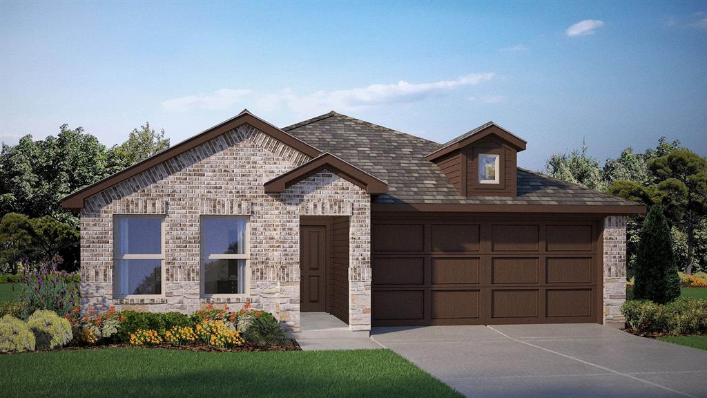 Stunning new D.R. Horton home in the Longhorn Estates community located in Fort Worth and Crowley ISD! The single-story Anderson floorplan Elevation C, with an estimated Summer completion, offers 3 bedrooms, 2 bathrooms, and a 2-car garage with a well-designed open-concept layout perfect for modern living. The family room, dining area, and contemporary kitchen blend seamlessly, creating a bright and inviting central gathering space. The chef-inspired kitchen features quartz countertops, 36” upper cabinets with hardware, stainless steel appliances, a gas range, stainless steel sink, center island, and a walk-in pantry for convenient storage. The private primary suite includes an en-suite bath with dual quartz vanities, a 5-foot oversized shower, and a walk-in closet located directly off the bathroom. Two secondary bedrooms share a full bathroom with a quartz vanity top, providing comfortable accommodations for family, guests, or a home office. Luxury vinyl plank flooring extends throughout all main living areas and wet zones for enhanced durability and easy maintenance. This home is built with energy-efficient construction and equipped with America’s Smart Home Technology, along with a tank water heater for added convenience. Exterior features include a landscape package, full sprinkler system with rain sensor, privacy fencing, and more. Longhorn Estates is more than a neighborhood; it's a community designed with your future in mind.