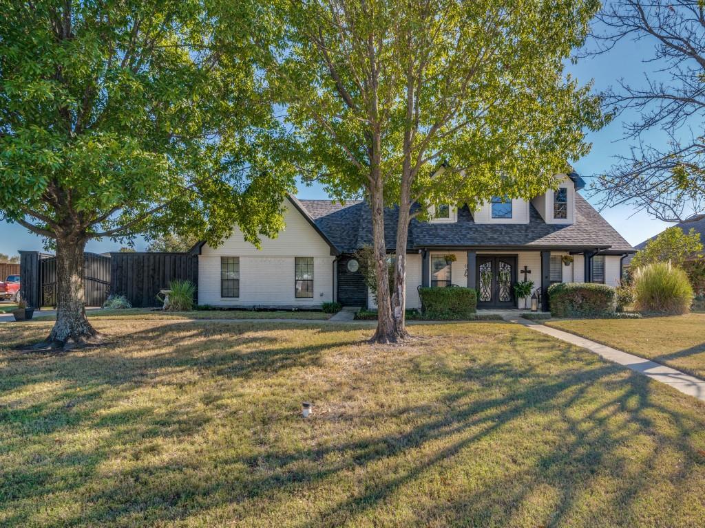 Beautifully updated home located in Creekview Estates.  Offering 3 bedrooms (split for privacy), 2.5 bathrooms, a large family room, office, secondary living area, and a detached brick building that can be used as an office, workout room, or shop.  Updates include but are not limited to roof, exterior paint, kitchen cabinets, oversized kitchen peninsula, and quartz countertops, appliances, double ovens, built-in wine fridge, bathrooms, luxury tub, flooring, custom metal front door, fixtures, 8-foot fence, automatic driveway gate for added privacy and security and more.  Located on an oversized lot with mature landscaping and trees. Pride of ownership is apparent, and the property shows great.  This home is a must see...