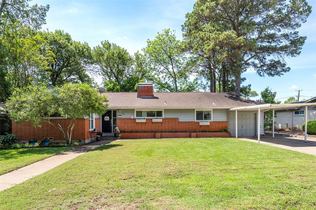Precious mid century bungalow nestled on nearly a third of an acre in a quiet community near UTA.  This charming home offers two bedrooms and one and a half baths along with a versatile bonus room just off the covered patio which would be ideal for a home office, exercise space or playroom.  A quaint wall of windows along the back of the home fills the space with natural light and showcases serene views of the patio, deck and expansive backyard.  The updated kitchen features granite counter tops, white cabinetry, gas cooking and stainless steel appliances all open to the inviting living area, ideal for everyday living and entertaining.  Beautifully refinished original hardwood floors flow throughout adding warmth and timeless character.  Step outside to enjoy the over sized backyard shaded by mature trees, whether relaxing on the expansive deck or unwinding under the private covered patio.  This home offers the perfect blend of charm, comfort and functionality in a highly convenient location.  You don’t want to miss this one!