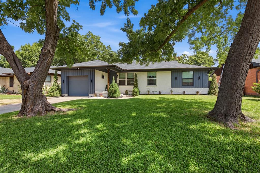 1954 East Dallas traditional has been beautifully updated with luxury style finishes. Original hardwood floors restored and refinished throughout the entire home. Open concept perfect for entertaining. The kitchen cabinets were custom built for this home. Island has overhang to accommodate a few barstools for an additional eating space. Home has been fully insulated with spray foam insulation. Large Full size laundry closet is the perfect addition to modernize this fifties ranch. Walk thru pantry. Insta Hot water heater. Updated lighting throughout along with all new interior doors and hardware. Full size modern deep soak tub in Primary Bath. Beautiful outdoor living space with built in outdoor kitchen featuring a Viking gas grill, sink placed below the kitchen window allowing the convenience of pass thru from the kitchen, a lot of counter space and tons of under counter storage. Limestone outdoor living space perfect for entertaining in the lush backyard. Exterior updates to the house also include modern lighting, hardie accents, cedar accents, flower beds, new composite facia, new gutters & paint. All appliances, AC unit, roof and water heater installed after 2020. Custom window shades to stay with the house. Backyard shed for ample storage, she-shed, man cave, or workshop. Murphy bed is negotiable if Buyer would like to keep it. Newly built Edwin J Kiest Elementary School is at the end of the street at Shiloh and Healey. Harry Stone Rec Center within walking distance adjacent to Kiest Elementary.