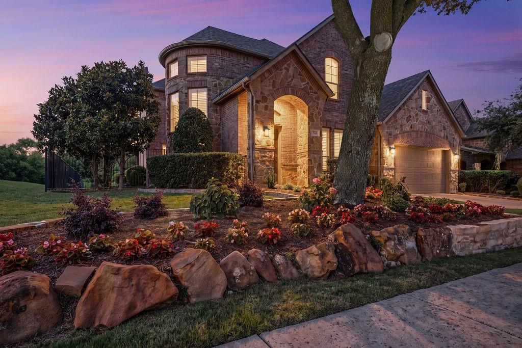 Welcome to this stunningly beautiful home located in the heart of McKinney, Texas! Imagine overlooking rolling hills, tall trees, this home sits handsomely on nearly a 4th acre facing a luscious green belt and features exceptional outdoor living spaces that include a sparkling pool, hot tub, both have been completely resurfaced with top of the line Pebble Tec, a custom long lasting, durable pool surface that includes refreshed sandstone coping, new Pentair pool pump, wireless controls to run all pool features thru your devices! Multiple covered areas that include outdoor kitchen with an arbor, newly installed gas grill, and multiple flagstone patios perfect for relaxation in your private back yard perfect for entertaining.  Upon entry you step inside to a grand circular staircase that leads you into a massive family room that features beautiful hardwood floors and picturesque views of the pool, every inch of the home has been freshly repainted too.  The well-appointed first floor features a luxurious primary suite, massive en suite, formal dining room, and a private study with elegant French doors. Upstairs you'll discover a spacious game room complete with a mini kitchen and an adjacent media room that has all new premium vinyl flooring installed thru out too.  Sellers have installed a new Lennox HVAC unit downstairs. Two new Hot water heaters, upgraded the surround sound, security system, sprinkler system, plus added a drip line to the foundation, this seller has spared no expense! This former model home is thoughtfully designed with two Jack-and-Jill bedrooms plus an additional third bedroom, and a three-car tandem garage with epoxy finished floors. Located in the heart of McKinney, down the street from the popular Adriatica Village, country clubs, local golfing, parks, shopping, and the historical downtown square. This is a truly an exceptional home, perfect for those seeking a luxurious lifestyle with all the comforts and amenities of a modern family home.