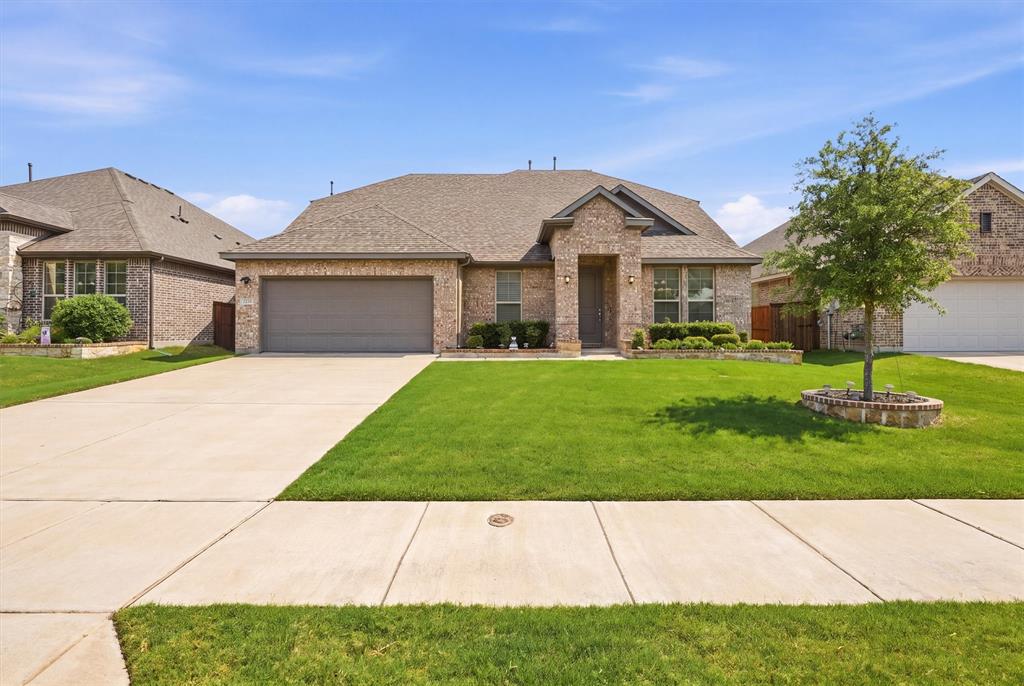 Welcome to this beautifully maintained one-owner 4-bedroom, 3-bath home in the highly desirable Wellington community, offering 3,604 square feet of thoughtfully designed living space in Northwest ISD. Built in 2019 this spacious two-story home combines comfort, style, and an unbeatable location. Inside, you’ll find an open-concept floor plan with a large living area, gas log fireplace, private office, formal dining room, upstairs game room, and dedicated media room. The chef’s kitchen features granite countertops, gas cooktop, oversized island, walk-in pantry, abundant cabinetry, and breakfast area. The primary suite offers a relaxing retreat with dual vanities, garden tub, separate shower, and large walk-in closet. This home is loaded with upgrades and extras, including a full entertainment package with surround sound and home theater features. Step outside to enjoy the covered back patio with TV mount, wired for electricity, plus a lighted pergola—perfect for entertaining or relaxing evenings at home. Location is everything, and this home delivers. Situated just four houses from the community park and only a short walk to the clubhouse, community pool, trails, and neighborhood amenities. Also within walking distance to the elementary, middle, and high schools.  Conveniently located near Alliance Town Center for premier shopping, dining, and entertainment, as well as hospitals and major employers including FedEx, UPS, and Amazon Fulfillment Centers. Just 20 minutes to Downtown Fort Worth, 15 minutes to Tanger Outlets, and approximately 30 miles to DFW International Airport.  This exceptional home offers space, upgrades, and convenience in one of North Fort Worth’s most popular communities.