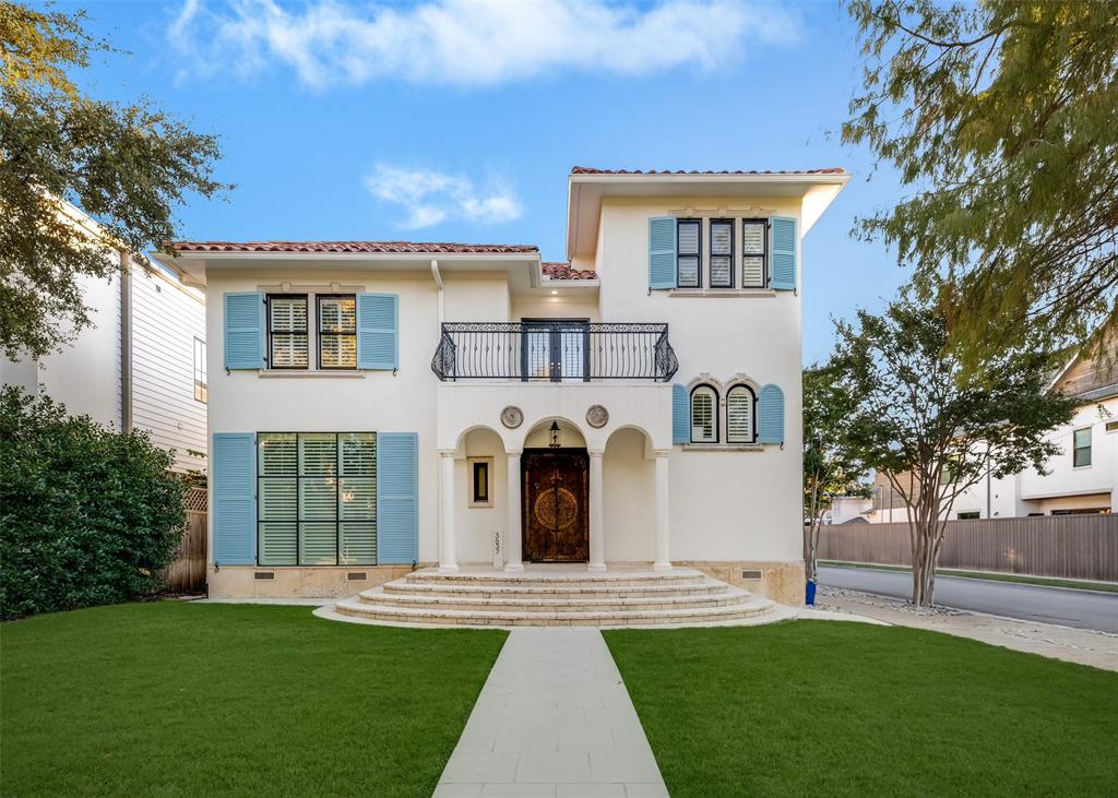 Modern luxury meets Mediterranean charm!  This exquisite 4-bedroom, 3.5-bathroom residence offers the perfect blend of style and comfort and feeds into desirable Armstrong Elementary. Step inside to find a beautifully crafted interior featuring a custom kitchen that will delight any chef. The formal dining room is perfect for hosting dinner parties, while the inviting family room, complete with a cozy fireplace, offers a warm space for relaxation. Ascend below to the dedicated wine cellar where wine enthusiasts will showcase their collection in style. The backyard is a true oasis, featuring a sparkling pool and spa, ideal for cooling off on hot days or unwinding in the evenings. The 380sq ft guest house includes full bath and kitchenette, adding versatility, and perfect for visitors or as an additional private space. Upstairs, you'll find the romantic master suite, complete with a private balcony overlooking the lush backyard and pool making it an ideal spot for morning coffee or evening sunsets.  The other two bedrooms both feature en-suite baths and your laundry, additionally, is upstairs.  The 4th bedroom is downstairs and makes for a great home office or flex living space as it does not include a closet.  Just minutes from Snider Plaza, this home has it all!