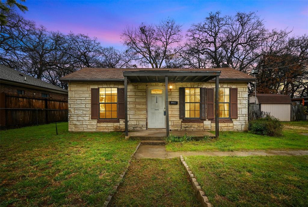 You'll love this little stone cottage in the heart of the city.  Laminate and vinyl floors throughout. Window units provide air conditioning and heat. Gated driveway on the front. You have a covered patio and storage building in the backyard. This is just off Hwy 121, for a ten minute commute to downtown Fort Worth or 20 minutes to DFW Airport. The potential is hear for a good investment or starter home. See MLS attachment for offer details.