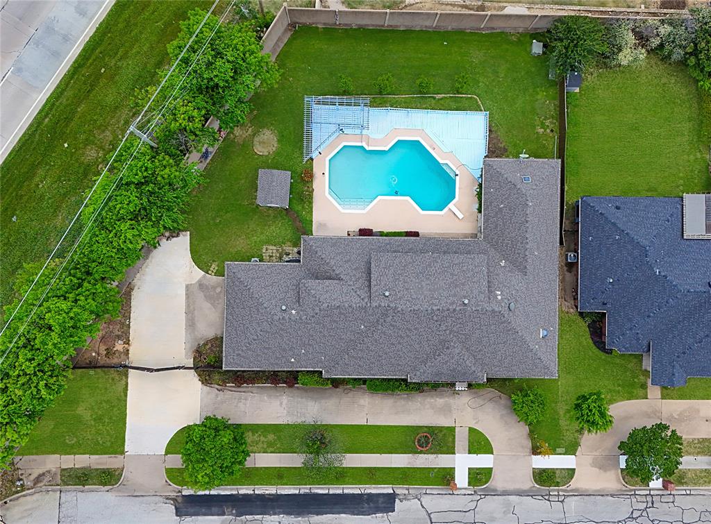Spacious fully renovated luxury home in the heart of Irving with a private pool, gated entrance, RV parking, and over 4,200 sq ft of beautifully updated living space. This move in ready 4 bedroom home features an open concept layout, granite countertops, kitchen island, multiple living areas, media room, sunroom, office or gym flex space, designer lighting, and abundant storage throughout. The primary suite includes a spa style bath with a tub and walk in closet. Enjoy a resort style backyard with diving pool, large entertaining deck, privacy fencing, and finished shed. Major updates include foundation repair with lifetime warranty, new HVAC condenser, and new water heater. Conveniently located near DFW Airport, Las Colinas, major highways, shopping, dining, and highly rated schools including Great Hearts Irving.