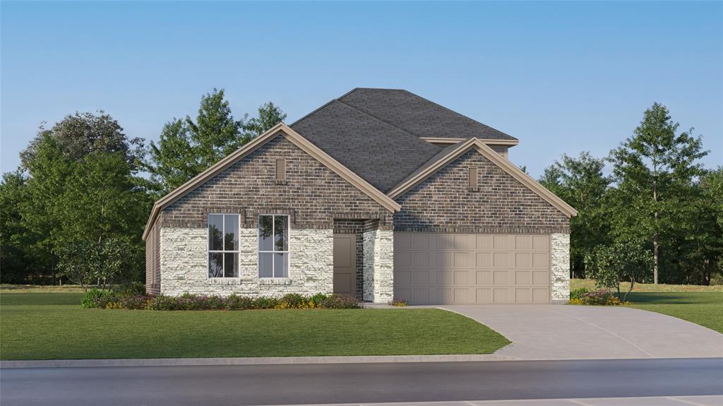 This single-story home shares an open layout between the kitchen, nook and family room for easy entertaining, along with access to the covered patio for year-round outdoor lounging. A luxe owner's suite is in a rear of the home and comes complete with an en-suite bathroom and walk-in closet. There are three secondary bedrooms near the front of the home, ideal for household members and overnight guests, as well as a versatile flex space that can transform to meet the homeowner’s needs.