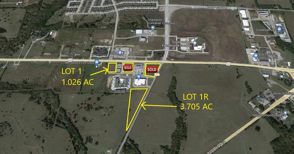 U.S. HIGHWAY 380 COMMERCIAL LOT READY FOR DEVELOPMENT LOCATED IN THE HEART OF THE HIGHLY SOUGHT-AFTER 380 CORRIDOR!! Great pad site has 170' OF ROAD FRONTAGE along US HWY 380 and EXCELLENT visibility! Neighboring businesses include: O'Reilly Auto Parts, Harvest Dental, Farmers Food & Fuel Station (Shell), Lexington Medical Lodge, Brookshire's Grocery, Mendoza's Tire Shop & Murphy's Crossing Business Park. Less than 1,000' from  Collin College Farmersville Campus Opened in  of Fall 2021. Superb location for retail, restaurants, and even entertainment. Zoned HWY Commercial. City water & sewer on-site.