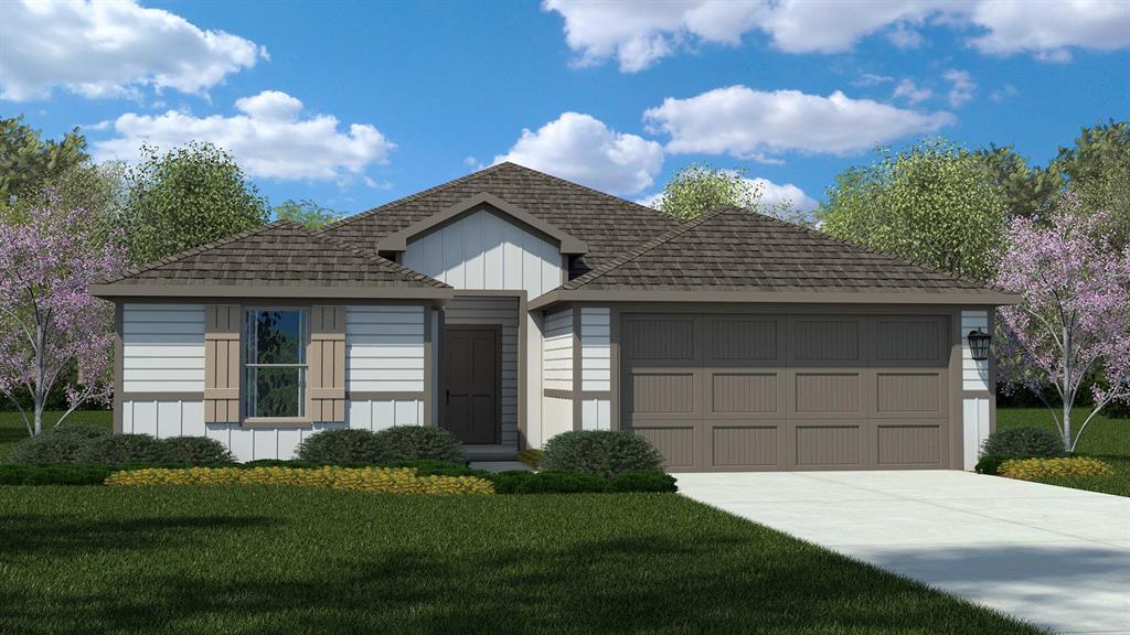 Welcome to D.R. Horton's Fabulous new community of Dry Creek in Bridgeport and Bridgeport ISD!! LOW TAX RATE and NO MUD or PID!! The single-story Huntsville Floorplan, Elevation W, with a quick estimated Spring completion, offers 4 bedrooms, 2 bathrooms, and a 2-car garage, designed with an efficient layout that balances open living areas with comfortable private spaces. The family room, dining area, and contemporary kitchen flow together seamlessly, creating a welcoming setting ideal for everyday living and entertaining. The thoughtfully designed kitchen features quartz countertops, 36” painted cabinets, stainless steel appliances, a gas range, stainless steel sink, center island, and a walk-in pantry for added convenience. The private primary suite includes an en-suite bath with dual quartz vanities, a 5-foot oversized shower, and a walk-in closet located just off the bathroom. Three secondary bedrooms and a full bathroom with a quartz vanity top provide flexible space for family members, guests, or a home office. Luxury vinyl plank flooring enhances the main living areas and wet zones for durability and low-maintenance appeal. Built with energy-efficient construction and equipped with America’s Smart Home Technology. Exterior highlights include a landscape package, full sprinkler system with rain sensor, privacy fencing, and more. Situated conveniently near Highway 380, Dry Creek provides easy access to key roads, making it ideal for commuting and exploring the surrounding areas.