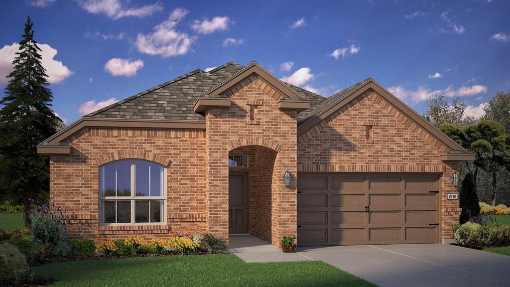 Beautiful new D.R. Horton home in the Morningstar community located in highly sought-after Aledo ISD! The Blanco floorplan Elevation H, with an estimated Fall completion, offers a spacious single-story layout with 4 bedrooms, 2 bathrooms, and a 2-car garage, designed for comfortable everyday living. The open-concept design features a generous family room that flows into the dining area and modern kitchen, creating an inviting space ideal for both daily life and entertaining. The kitchen includes 42” upper cabinets with crown molding, cabinet hardware, soft-close drawers and cabinets, quartz countertops, a ceramic tile backsplash, stainless steel appliances, a gas range, and a pantry for added storage. RevWood flooring extends throughout the main living areas for durability and style, and a convenient mud room adds everyday functionality. The private primary suite features an en-suite bath with dual sinks, a walk-in shower with built-in seat, and a spacious walk-in closet. Three additional bedrooms provide flexible space for family, guests, or a home office. A covered patio enhances outdoor living, while modern finishes, energy-efficient construction, and America’s Smart Home Technology package add everyday convenience. Exterior features include a landscaping package with a full sprinkler system and a fully fenced backyard. Morningstar residents enjoy resort-style pools, playgrounds, parks, a dog park, and scenic walking trails.