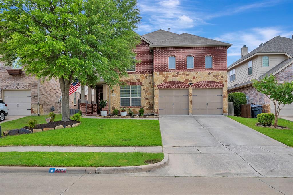 Prime location in highly sought-after Prosper ISD, situated just one block from the elementary school! This stunning home boasts exceptional curb appeal with a stone elevation and welcoming front porch. Inside, discover beautiful wood laminate flooring, new carpet with upgraded padding, upgraded fixtures, 5-inch molding, and a cozy stone fireplace with gas logs. The gourmet kitchen features granite countertops, an elegant arabesque tile backsplash, pendant lighting, stainless steel appliances, and a gas range. The central island is an entertainer’s dream, complete with a built-in drink and wine fridge. The flexible floor plan includes one bedroom downstairs, perfect for a home office or guest room, plus three bedrooms upstairs, including the spacious primary suite. Updates include a new electric stove and dishwasher (2025), a new HVAC system (2023), and two new water heaters installed in December (2022). The spacious primary suite features a bay window and a beautifully remodeled ensuite bath with a soaking tub, updated vanity, and custom closet. Enjoy a large playroom upstairs and an enclosed outdoor living area with an arbor and bar top overlooking the oversized backyard. The garage is equipped with epoxy floors and ceiling storage. A Ring alarm system with motion detectors and sensor lights will convey with the home (buyer to activate). Seller may need a leaseback. Owner related to realtor. Buyer and buyer’s agent to verify all information, including square footage and schools. OPEN HOUSE SATURDAY, JUNE 27TH FROM 12-3 PM AND SUNDAY, JUNE 28TH FROM 3-5:PM