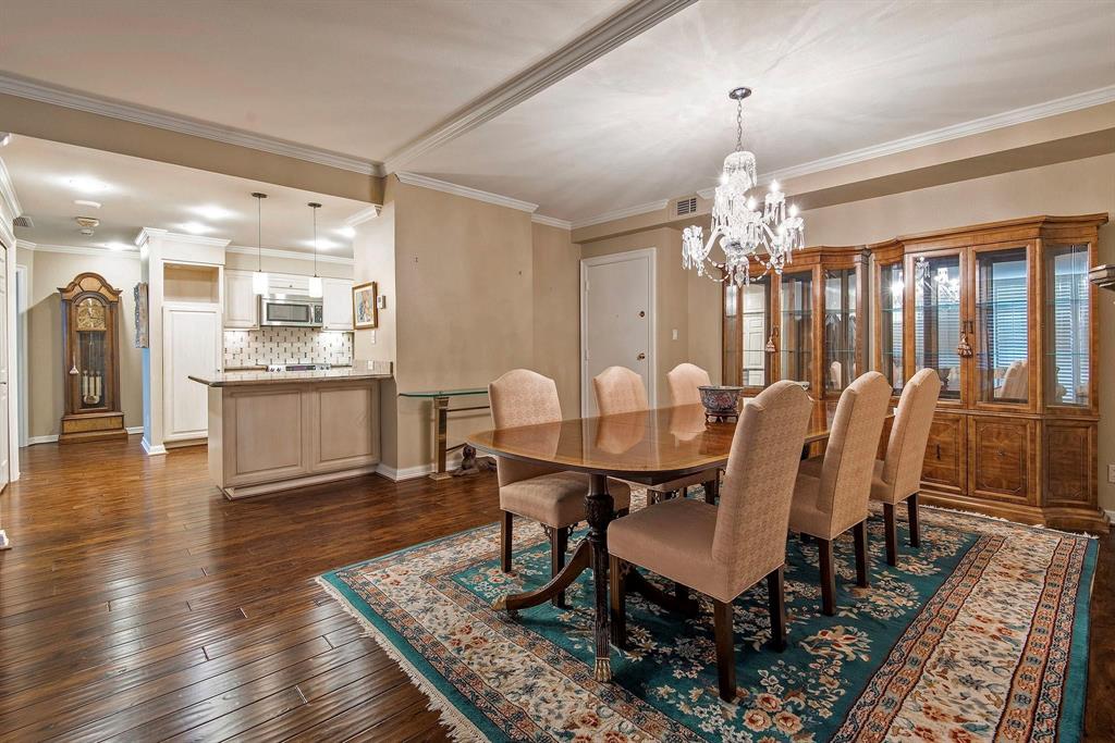 Radiant Bonaventure Living! Awaken each morning to superb radiant sunlight and serene views in this beautifully appointed Bonaventure residence, where comfort, elegance, and resort-style high-rise living converge in one of Dallas’ most prestigious communities. Located on the fifth floor, this sophisticated three full bedroom three bath luxury condominium welcomes you with rich wood flooring, classic white plantation shutters, and an open layout designed for both relaxed living and stylish entertaining. The fantastic gourmet kitchen is highlighted by granite countertops, KitchenAid stainless steel appliances, and a glass-lit display cabinet, offering both functionality and refined charm. The king-sized primary suite provides a tranquil retreat with generous walk-in closets and a lavish en-suite bath featuring granite vanities, soaking tub, and separate shower. A spacious den and two additional bedrooms offer versatile spaces for guests, elegant home offices, or creative pursuits. Residents enjoy exclusive Bonaventure amenities, including 24-hour concierge, valet parking, and security. Wellness and recreation options include a state-of-the-art fitness center, sauna and steam rooms, indoor lap pool, outdoor pools, tennis courts, and fifth-floor pickleball courts. Beautifully landscaped grounds offer a private lake, koi pond, scenic walking trails, manicured gardens, and three dog parks, creating a peaceful oasis within the city. The elegant Venetian Room provides a sophisticated setting for private gatherings, complete with lounge seating, televisions, game tables, wet bar, and catering kitchen. Ideally positioned with quick access to the Dallas North Tollway and President George Bush Turnpike, and just minutes from premier dining, shopping, and entertainment, this residence combines luxury, convenience, and a coveted high-rise lifestyle. Schedule your private tour today!