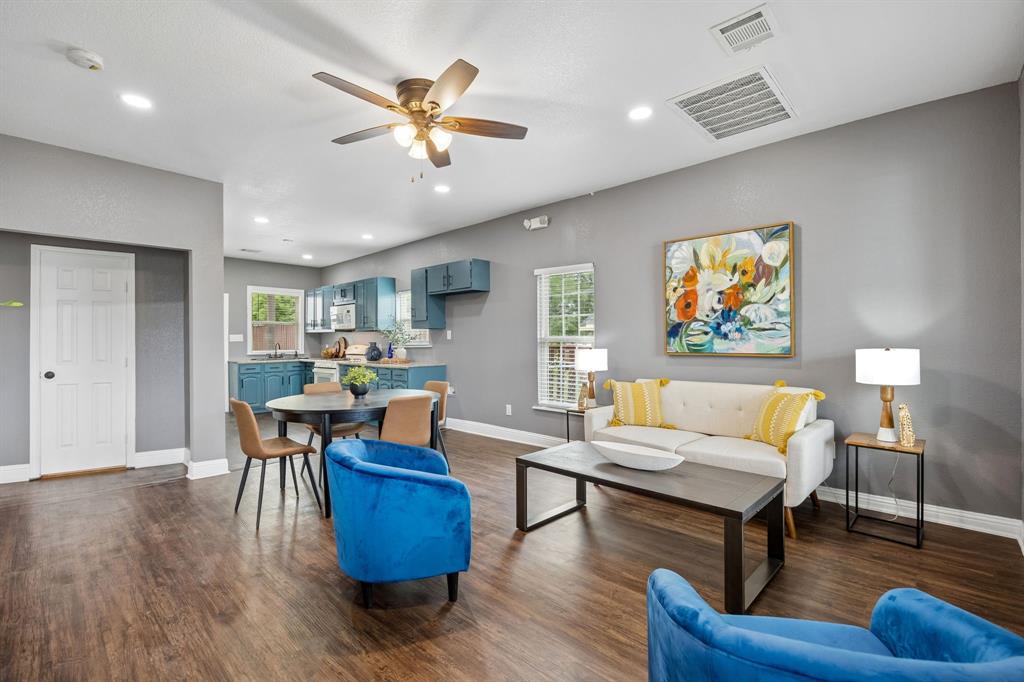This 3 bedroom, 2 bath home has been rebuilt from the studs out and offers views of the downtown Fort Worth skyline. While tax records reflect 1954, the home has undergone an extensive reconstruction, including electrical, plumbing, HVAC, insulation, sheetrock, windows, doors, and a redesigned floorplan completed with city inspections.

The flexible layout provides comfortable everyday living along with a hidden bonus room that can serve as a home office, media room, hobby space, guest retreat, or additional storage. Enjoy skyline views from the front porch and multiple spaces designed to fit a variety of lifestyles.

A standout feature is the detached casita with a full bath, offering private space for guests, extended family, a home office, fitness room, or creative studio.

With major system updates already completed and the added versatility of the casita, this property offers a unique combination of character, functionality, and value in Fort Worth.