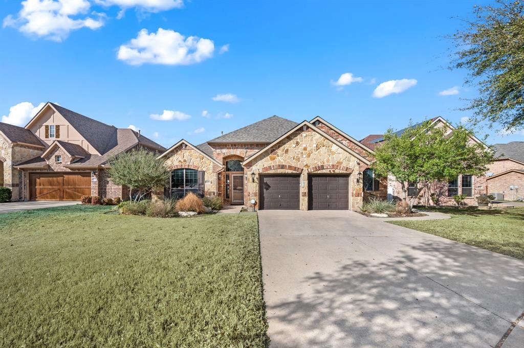 Welcome to Rock Elm Drive! This beautifully maintained home offers the perfect blend of style, comfort, and functionality for all families big or small. From the moment you step inside, you’ll appreciate the light-filled open layout, neutral color palette, and thoughtfully designed living spaces ideal for both everyday living and entertaining. This home offers a mother-in-law suite floor plan, high vaulted ceilings, two spacious living areas, engineered flooring and a greenbelt behind the property! What a great place to enjoy birthday parties, holidays and gatherings. The garage has epoxy flooring and a built in office inside. Close to shopping, restaurants and hwy 287.