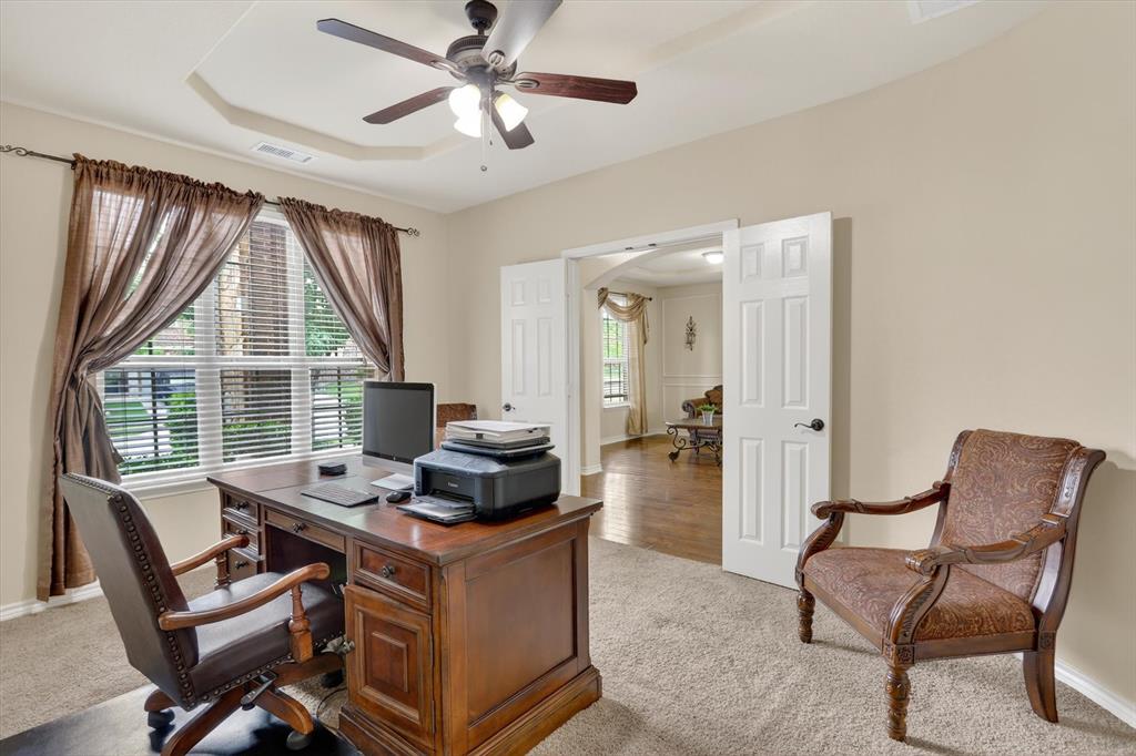 Seller offering $5,000 in buyer concessions! Plus, the preferred lender is offering a lender credit equal to 1% of the loan amount for qualified buyers to use toward closing costs or an interest rate buydown, helping reduce upfront expenses or monthly payments.

Better than new and move-in ready, this spacious 5-bedroom, 4-bathroom home with over 4,000 square feet is located in the sought-after Marine Creek Ranch community in Fort Worth and is zoned to Eagle Mountain-Saginaw ISD. Conveniently located near Eagle Mountain Lake, Marine Creek Lake, NAS JRB Fort Worth, shopping, dining, and major highways. This home offers the space, upgrades, and lifestyle today's buyers want, without the wait for new construction.

The open-concept floor plan features a private office, formal dining room, oversized game room, and a dedicated media room complete with projector, screen, surround sound, stadium seating, and a dry bar. The kitchen includes a 5-burner gas cooktop, double ovens, abundant cabinetry, a center island, and opens to the spacious family room.

The primary suite offers a jetted tub, separate shower, dual vanities, and a large walk-in closet. Enjoy the covered front porch, extended covered back patio, new roof, professionally built landscaped flower beds, and excellent curb appeal.

Marine Creek Ranch offers pools, parks, playgrounds, walking and biking trails, community events, and gated access to Marine Creek Lake, which features a fishing dock and fire pits.

Don't miss this opportunity to own a move-in-ready, better-than-new home with valuable buyer incentives: buyer and buyer's agent to verify schools, measurements, and HOA information.