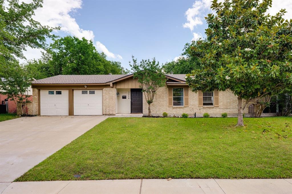 Welcome to this beautifully refreshed 3-bedroom, 2-bath home offering 1,847 square feet of comfortable living space and a layout perfect for both everyday living and entertaining. Step inside to soaring vaulted ceilings and a spacious living room filled with natural light, creating an open and inviting feel from the moment you walk in. The kitchen features updated cabinetry offering abundant storage, stainless steel appliances, a center island, and stylish new backsplash, all overlooking the cozy family room complete with a brick fireplace and built-in shelving. Throughout the home, you’ll find fresh paint, updated hardware and fixtures, and new LVP flooring flowing through the main living areas and bedrooms. Both bathrooms have also been tastefully updated for a modern feel. Out back, enjoy a large backyard built for entertaining with plenty of space to relax, host gatherings, and cool off in the pool during Texas summers. This property is located near major Hwy’s (I35, 635, PGB), shopping, restaurant, parks & grocery store. *$5K seller concession available for buyer closing costs and or interest rate buy-down with acceptable offer!*